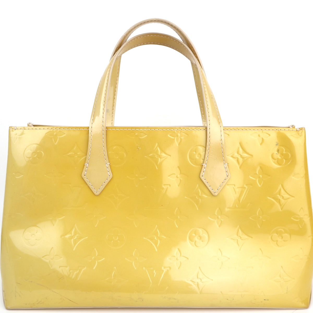C2480 Louis Vuitton Shoulder Bag Monogram Vernis Wilshire PM Yellow | Pre-Owned Very Good Yellow Vernis patent leather Monogram