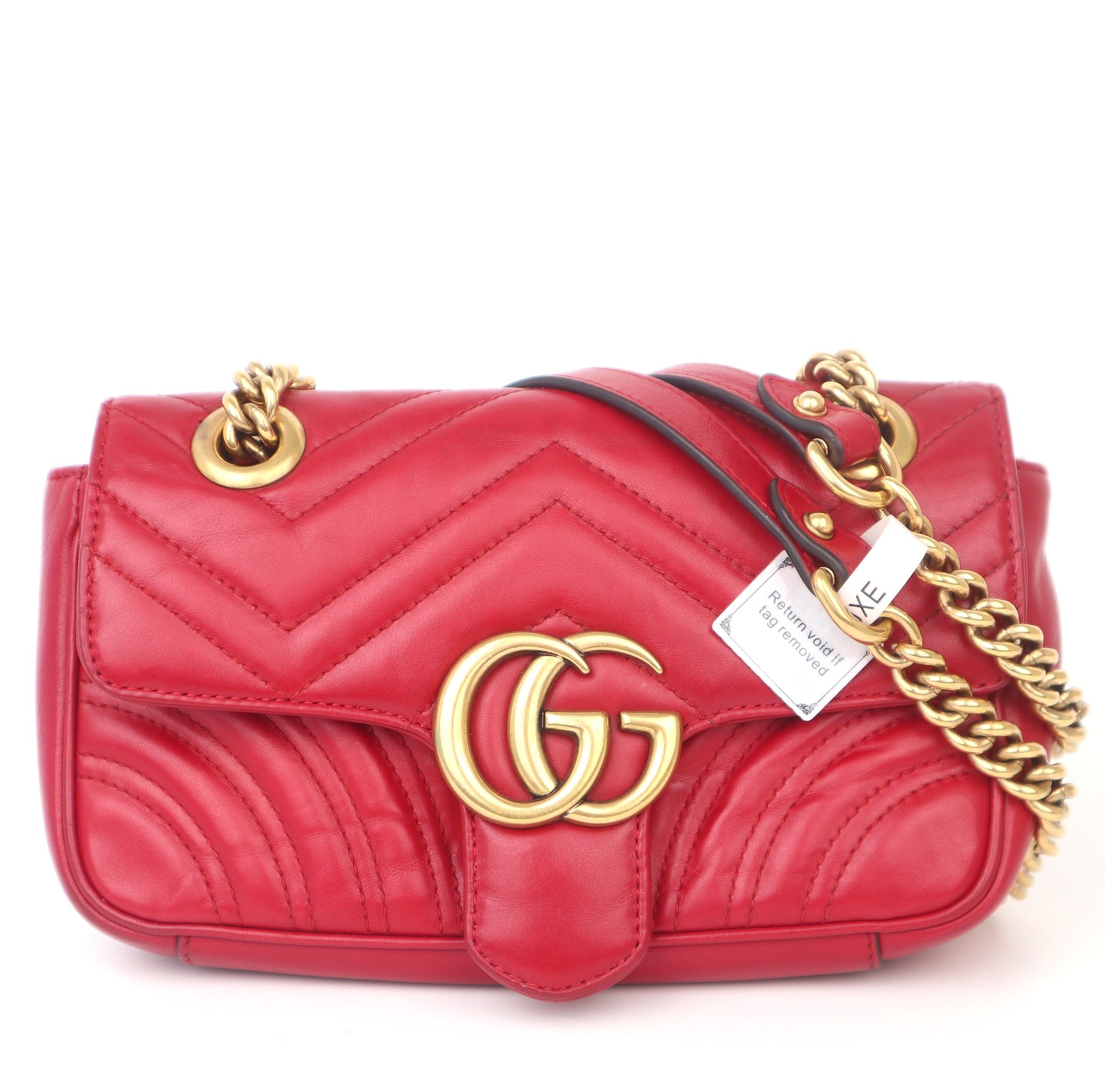C1064 GG Marmont Bag Collection Red Leather Shoulder Bag-Pre Owned