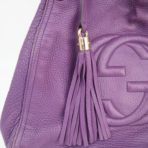 C2482# Gucci Tote Bag Soho Medium Shoulder Tote Bag | Pre-Owned Very Good Leather