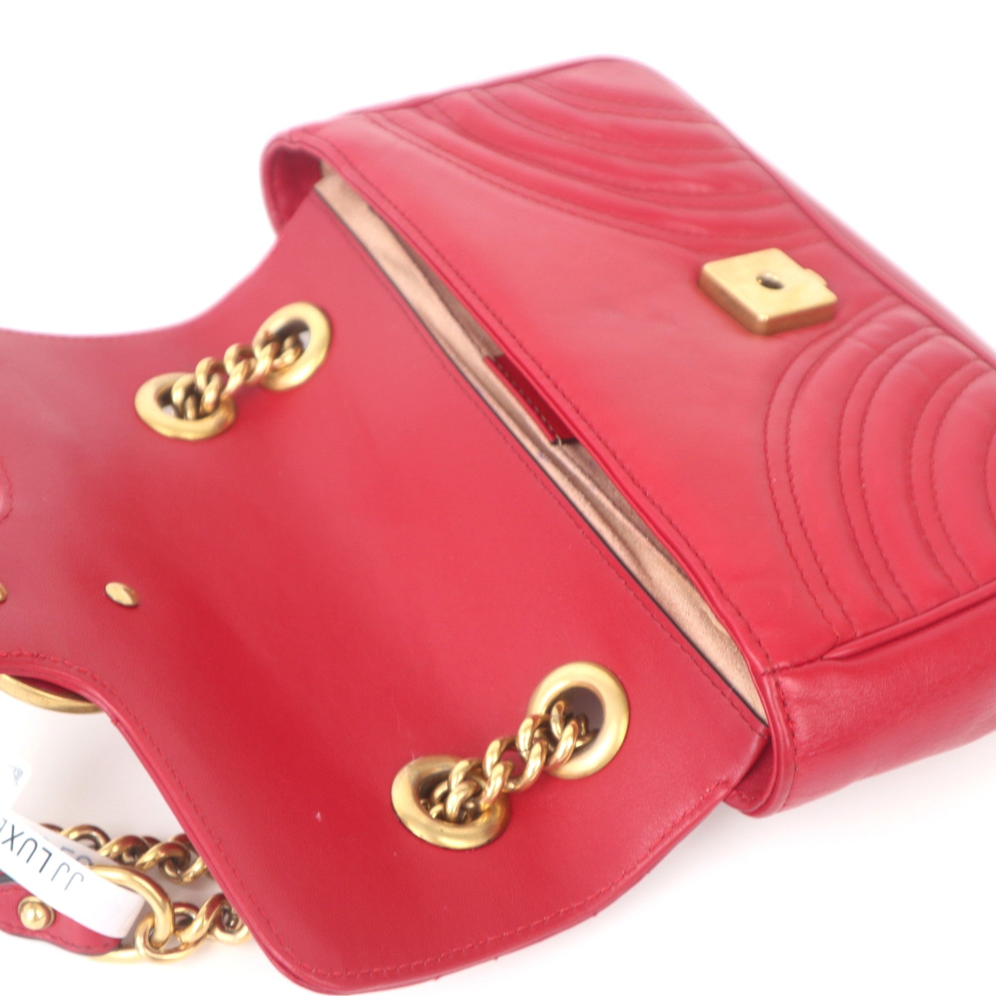 C1064 GG Marmont Bag Collection Red Leather Shoulder Bag-Pre Owned