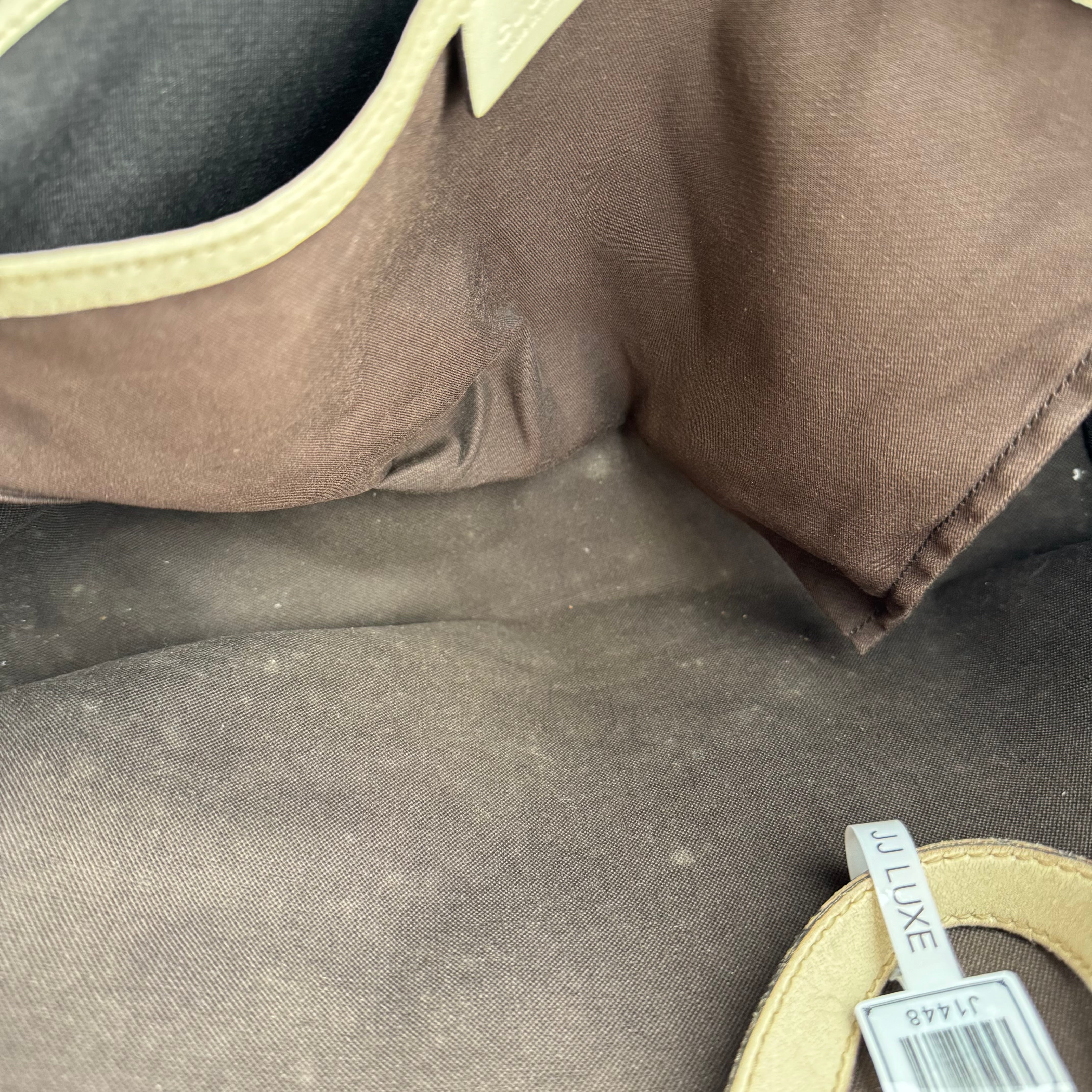 J1448 Gucci Brown White Pvc Tote Bag- Pre Owned