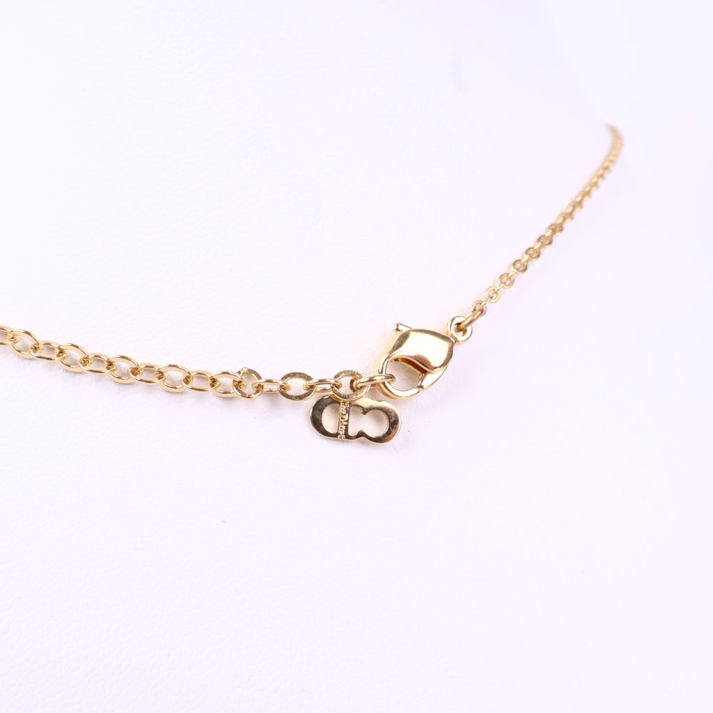 J3071* Christian Dior Necklace CD Heart | Pre-Owned Metal Dior logo