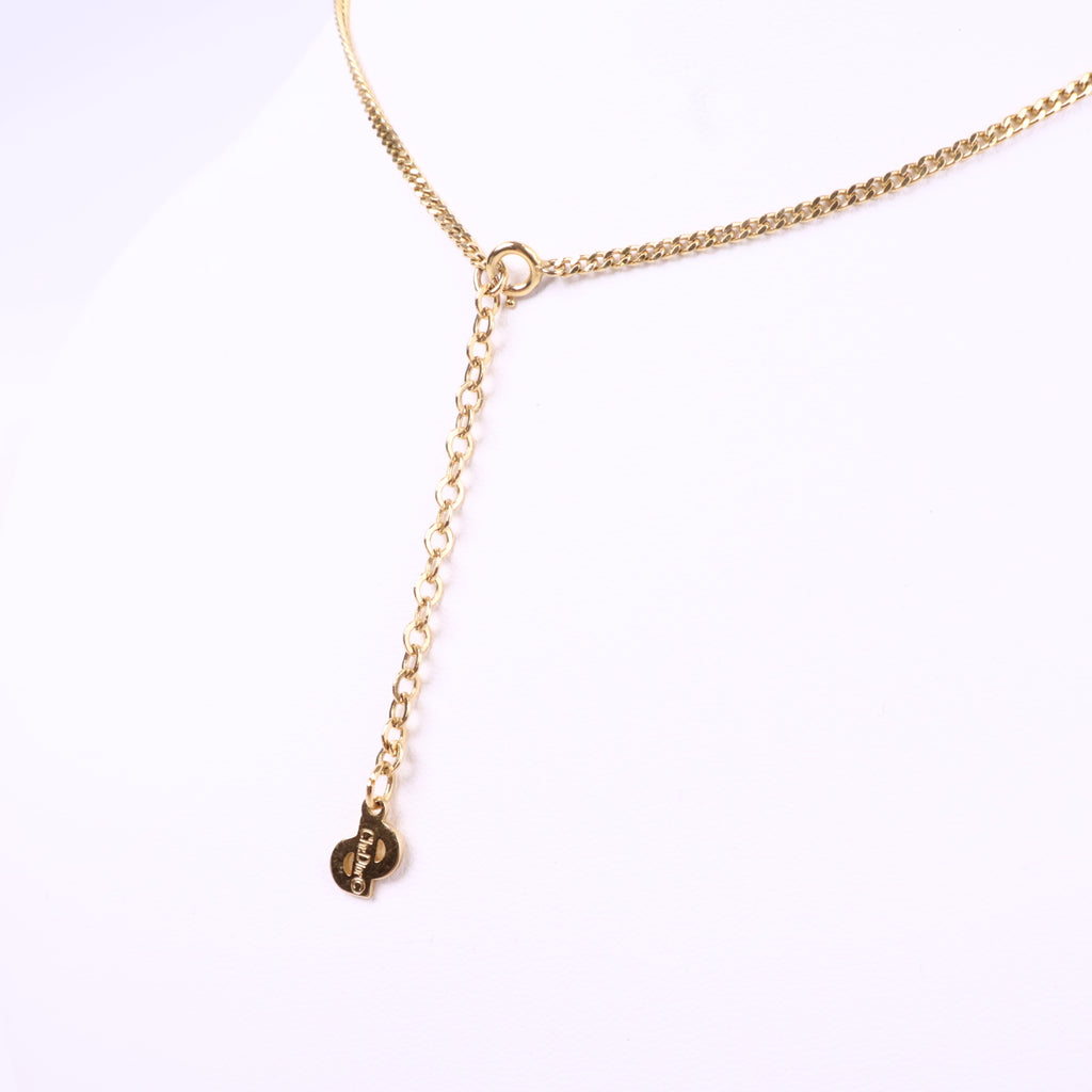 J3080 Christian Dior Necklace Logo | Pre-Owned Metal Dior logo