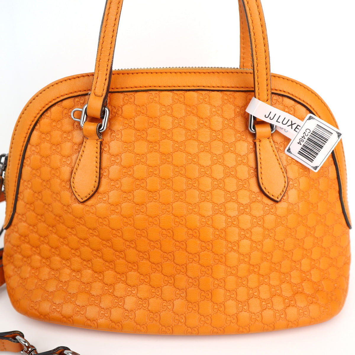 C2484 Gucci Top Handle Bag Microguccissima Mini Dome Bag Orange | Pre-Owned Excellent Orange Leather GG