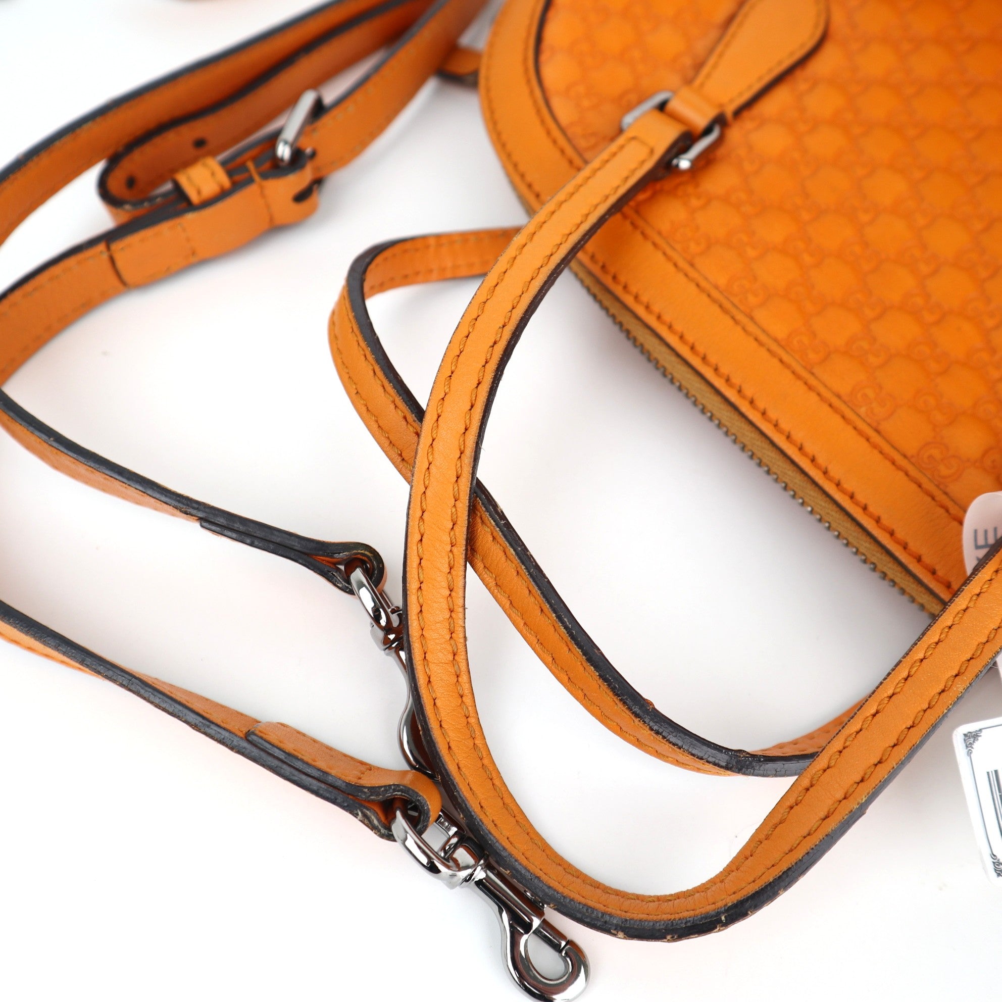 C2484 Gucci Top Handle Bag Microguccissima Mini Dome Bag Orange | Pre-Owned Excellent Orange Leather GG