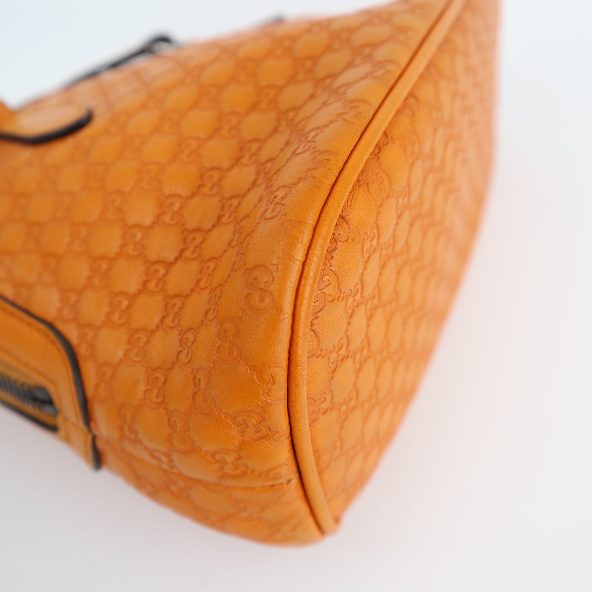 C2484 Gucci Top Handle Bag Microguccissima Mini Dome Bag Orange | Pre-Owned Excellent Orange Leather GG