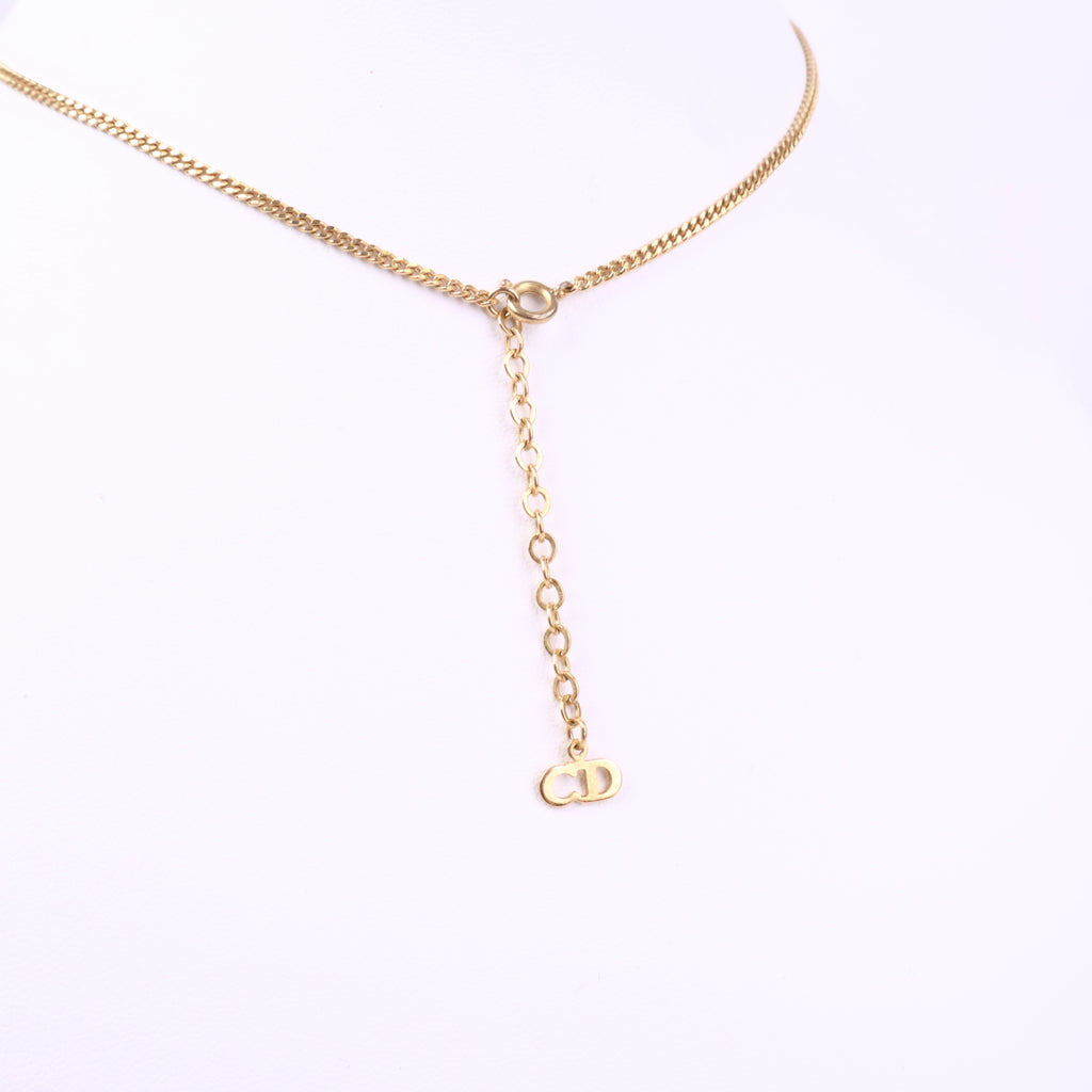 J3079 Christian Dior Necklace Logo | Pre-Owned Metal Dior logo