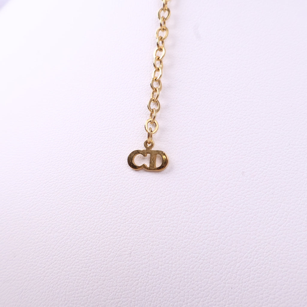 J3079 Christian Dior Necklace Logo | Pre-Owned Metal Dior logo