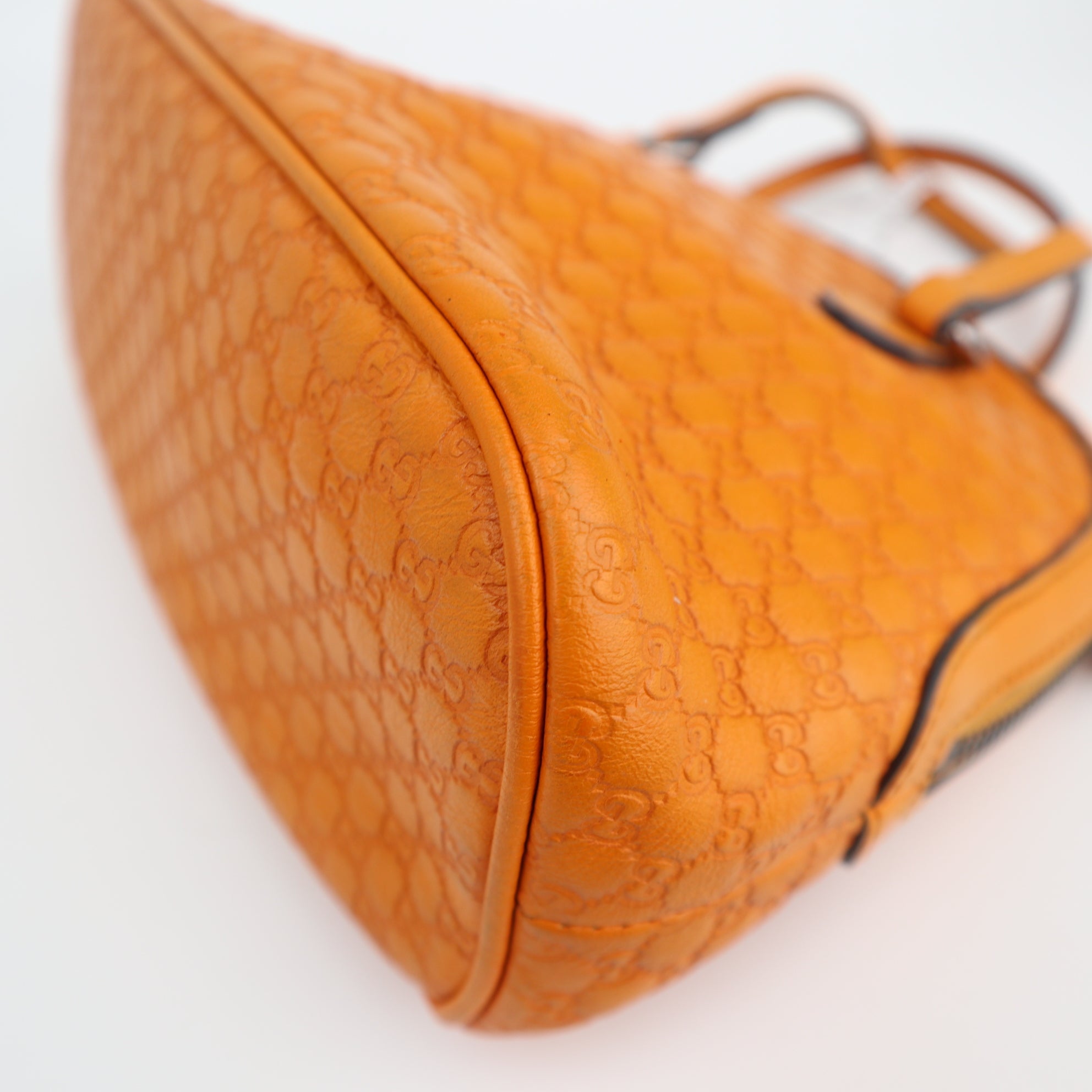 C2484 Gucci Top Handle Bag Microguccissima Mini Dome Bag Orange | Pre-Owned Excellent Orange Leather GG