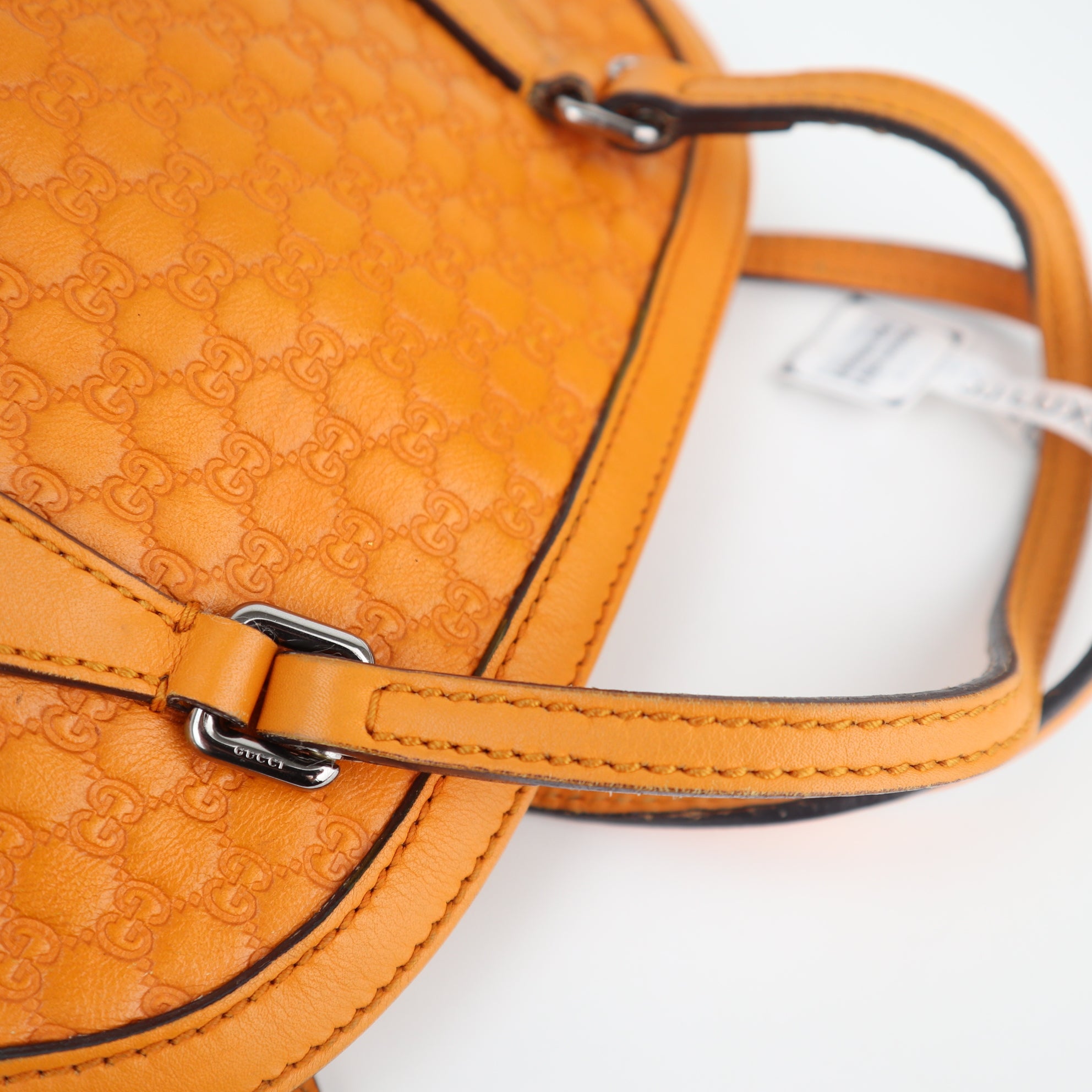 C2484 Gucci Top Handle Bag Microguccissima Mini Dome Bag Orange | Pre-Owned Excellent Orange Leather GG