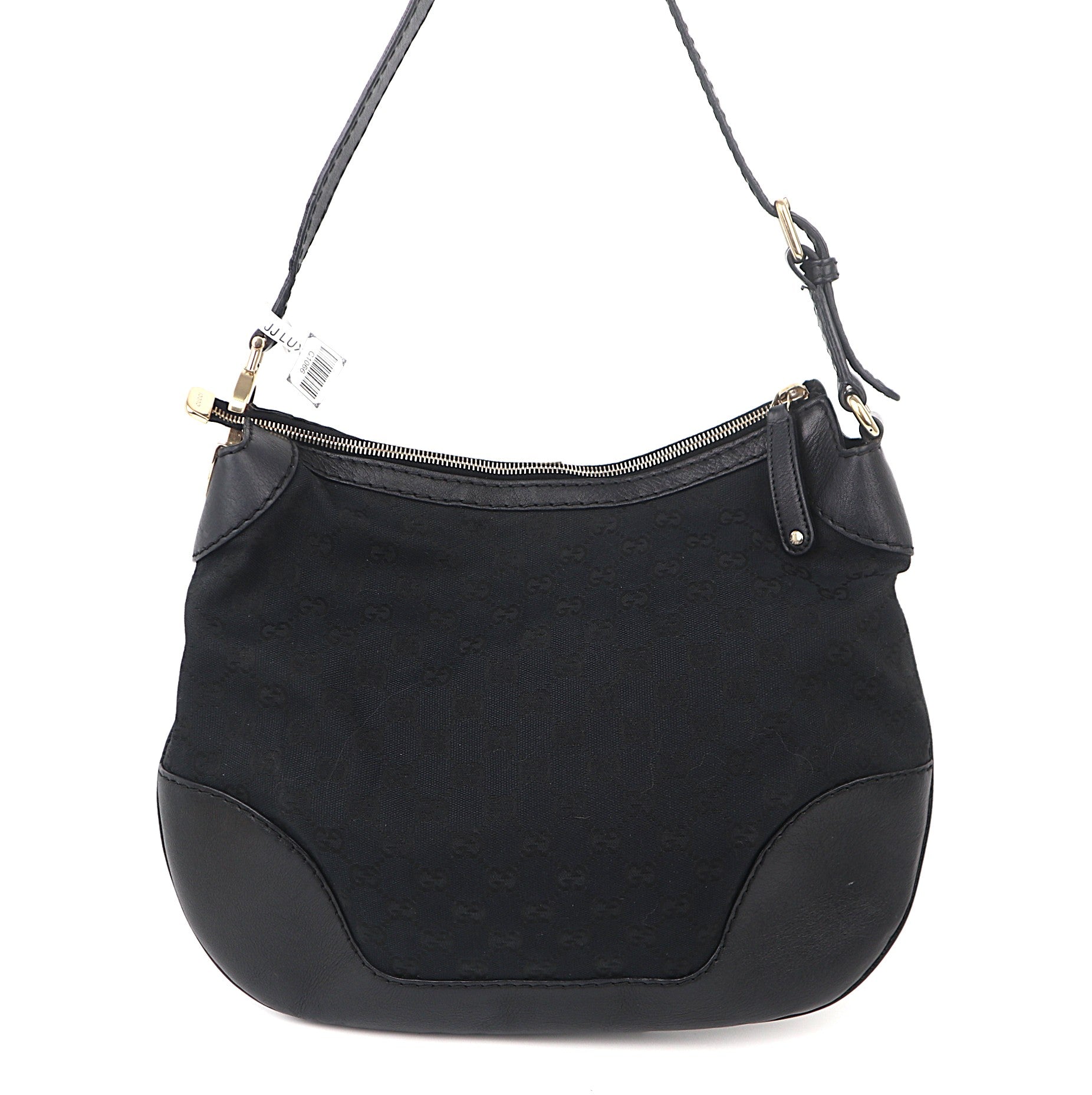 C1066 Gucci GG Canvas Shoulder Bag Black Cloth-Pre Owned