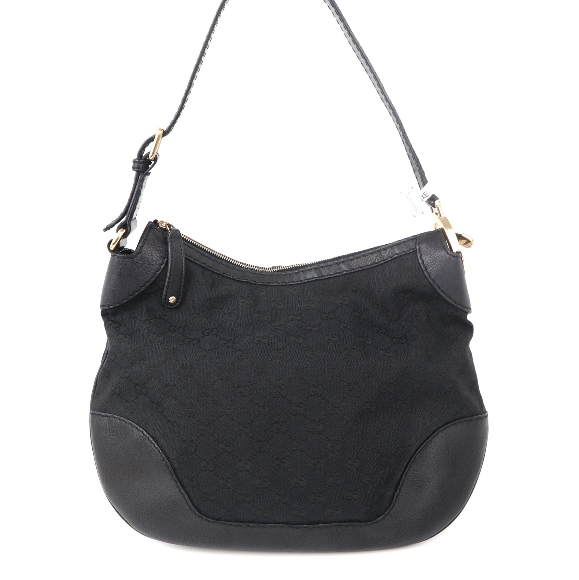 C1066 Gucci GG Canvas Shoulder Bag Black Cloth-Pre Owned