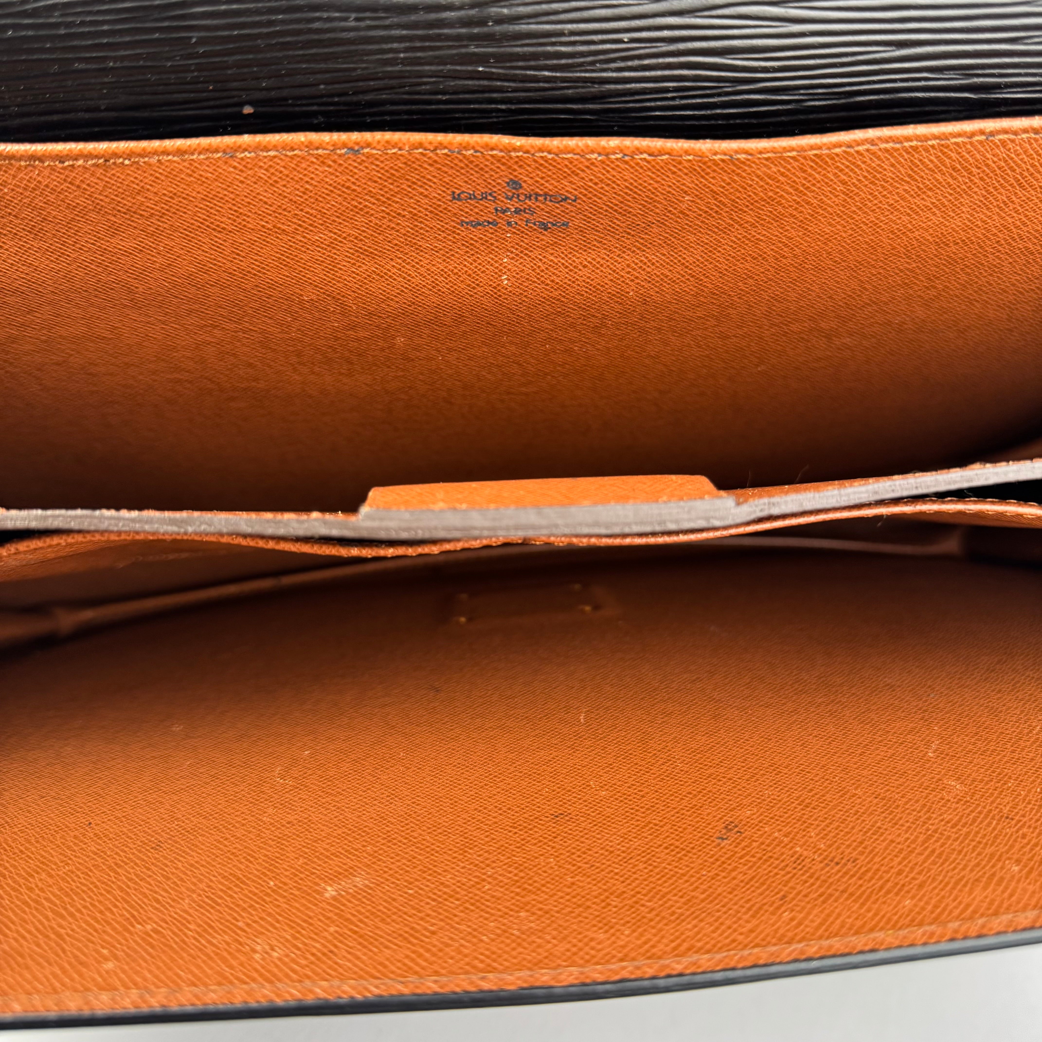 J1439 Louis Vuitton Black Epi Leather Document Case- Pre Owned