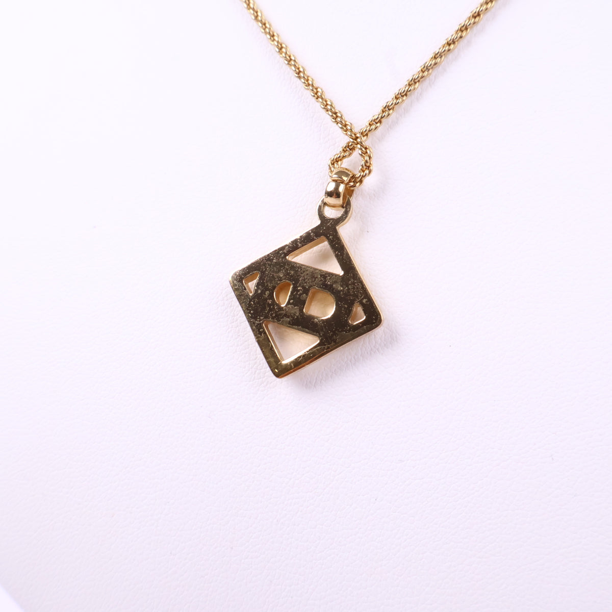J3061 Christian Dior Necklace Dior square motif Rhinestone Gold Plated Necklace | Pre-Owned Gold Gold-plated metal, Crystal