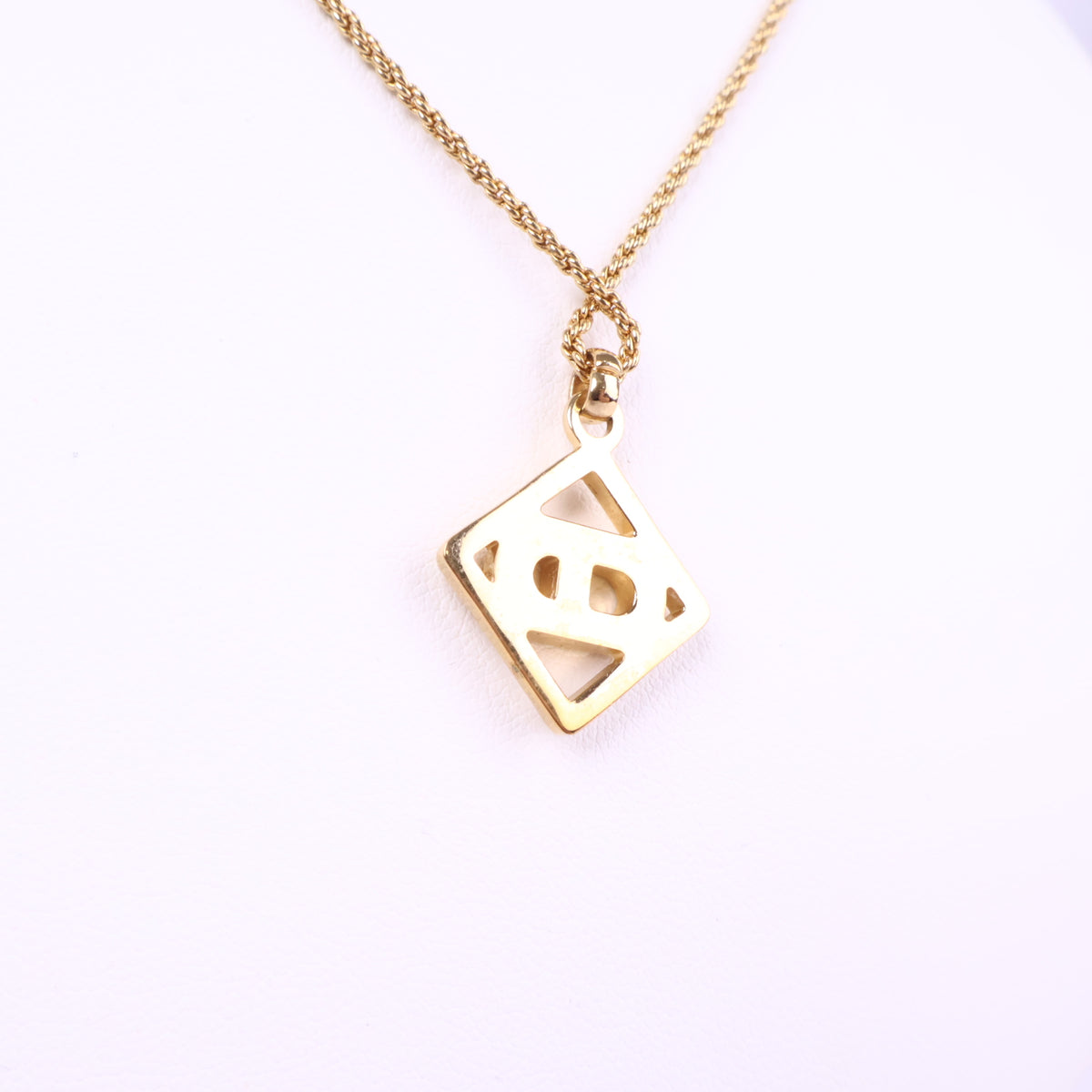 J3061 Christian Dior Necklace Dior square motif Rhinestone Gold Plated Necklace | Pre-Owned Gold Gold-plated metal, Crystal