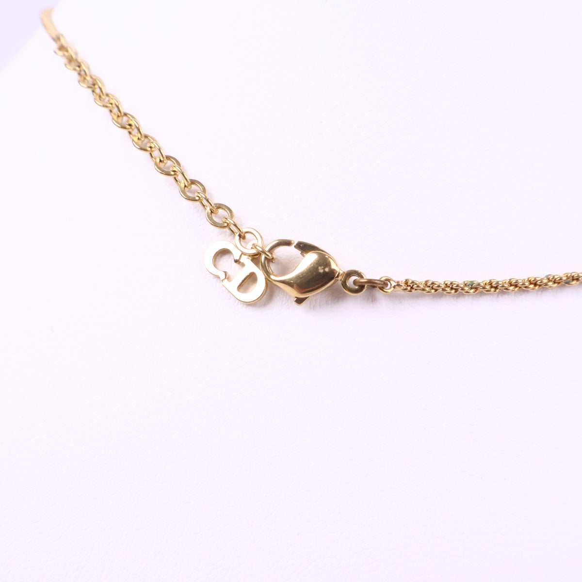 J3061 Christian Dior Necklace Dior square motif Rhinestone Gold Plated Necklace | Pre-Owned Gold Gold-plated metal, Crystal