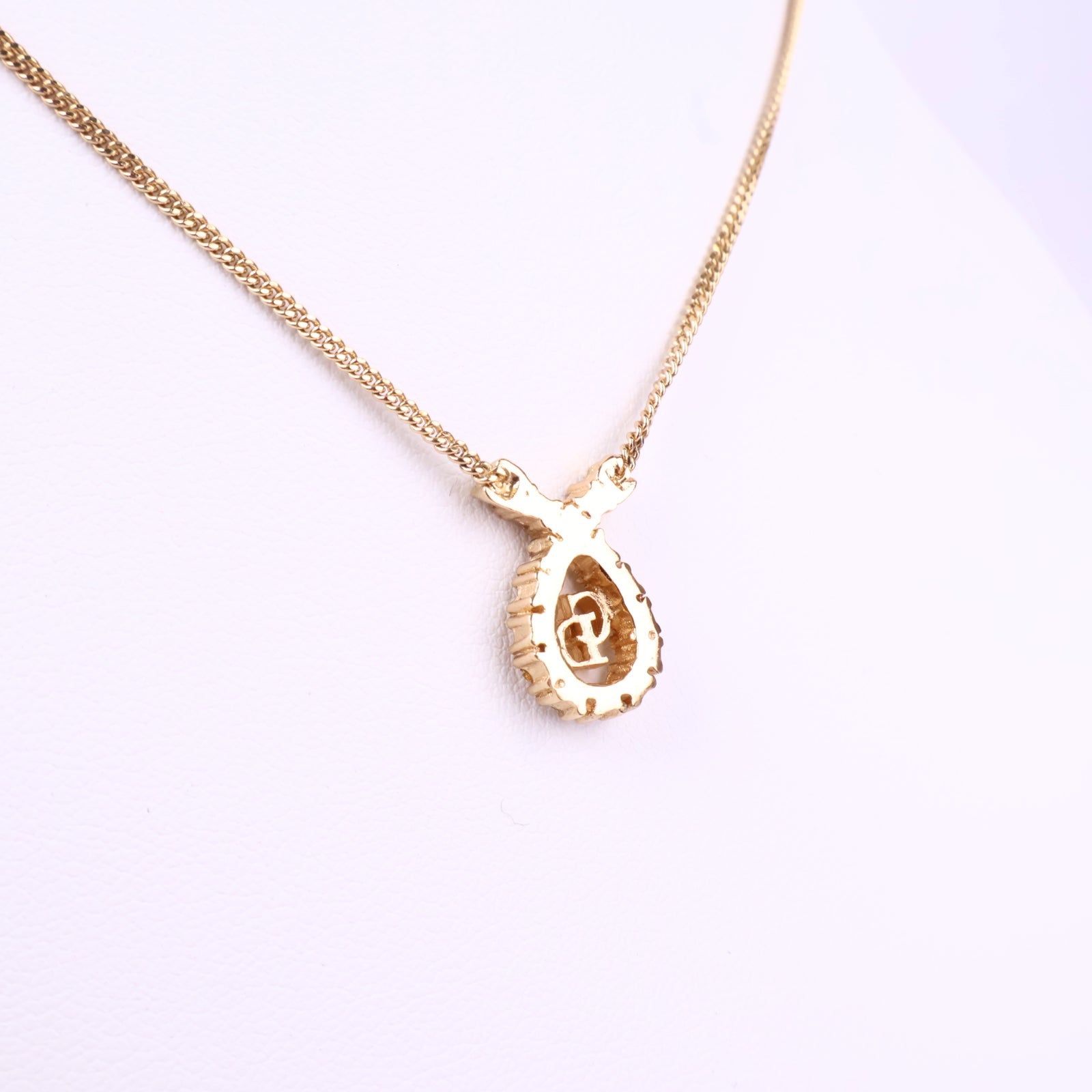 J3069 Christian Dior Necklace Dior Ribbon motif Rhinestone Gold Plated Necklace | Pre-Owned Gold Gold-plated metal, Crystal Ribbon motif