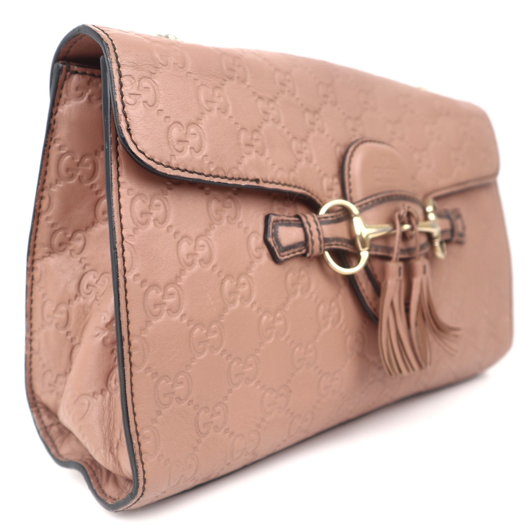 C1068 Gucci  Emily Chain Flap Bag Guccissima-Pre Owned