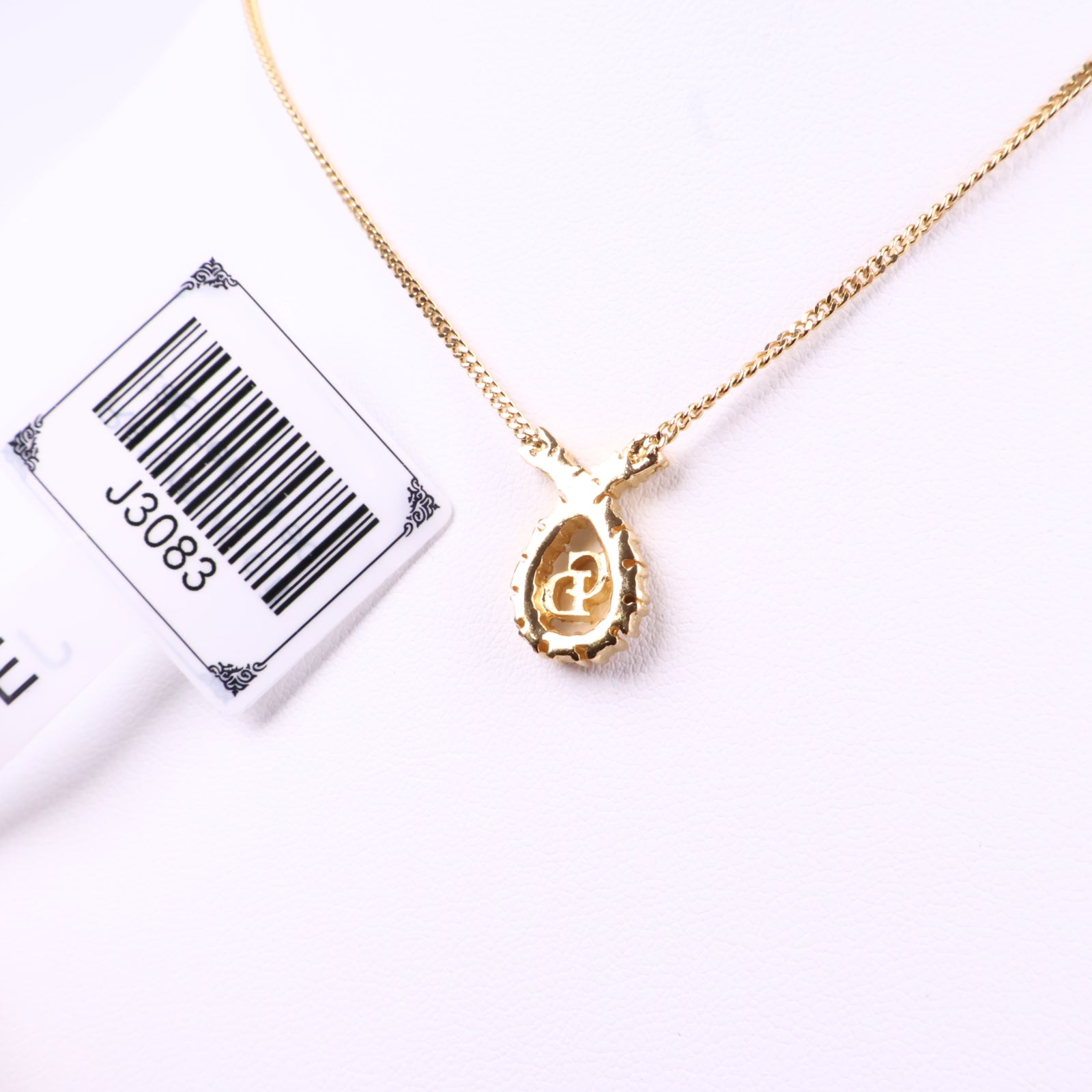 J3083 Christian Dior Necklace Dior Ribbon motif Rhinestone Gold Plated Necklace | Pre-Owned Like Gold-plated metal, Crystal Ribbon motif
