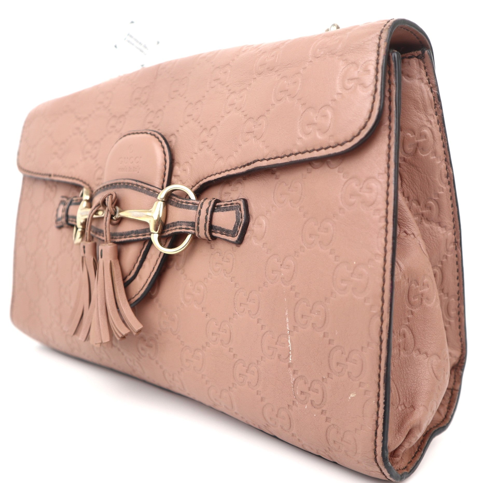 C1068 Gucci  Emily Chain Flap Bag Guccissima-Pre Owned