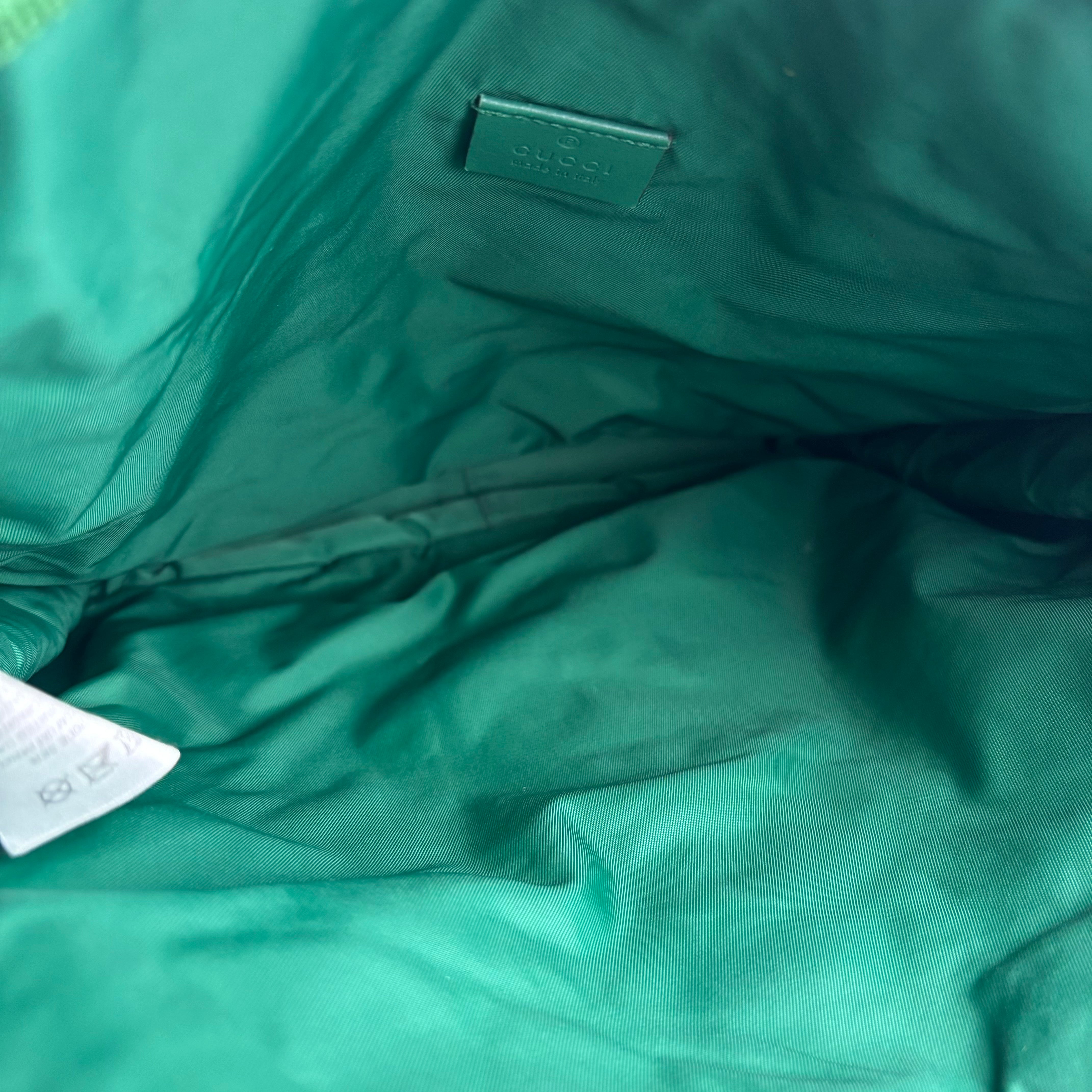 J1233-Gucci Blue GG Nylon Web Children's Tote Bag Green Navy blue- Pre Owned