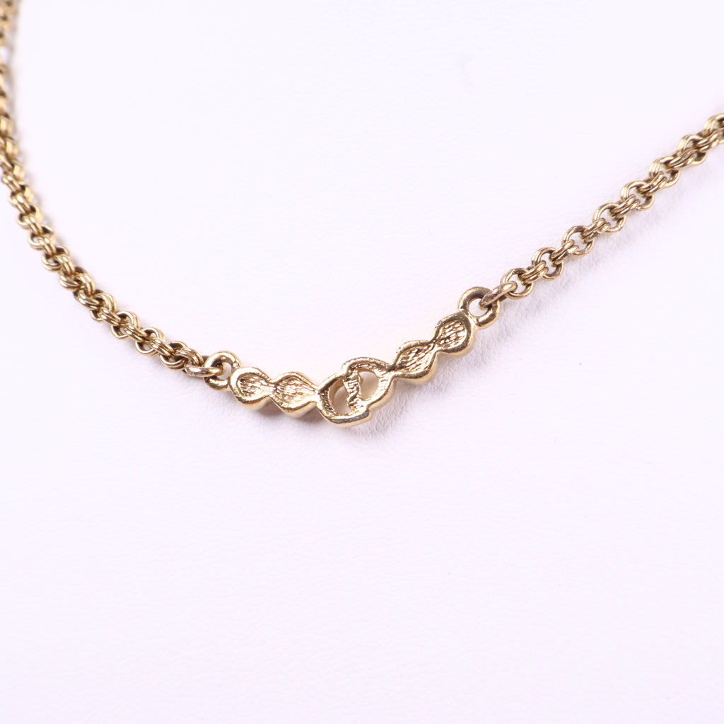 J3090# Christian Dior Necklace 20th Century Gold Plated CD Logo Crystal Pendant Necklace | Pre-Owned Gold-plated metal, Crystal Logo