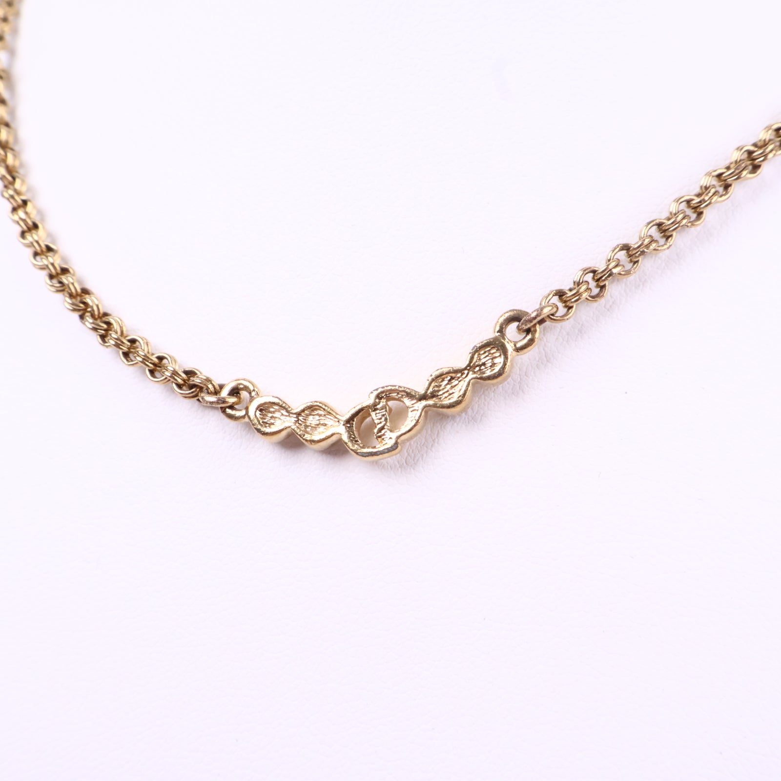 J3090 Christian Dior Necklace 20th Century Gold Plated CD Logo Crystal Pendant Necklace | Pre-Owned Gold-plated metal, Crystal Logo