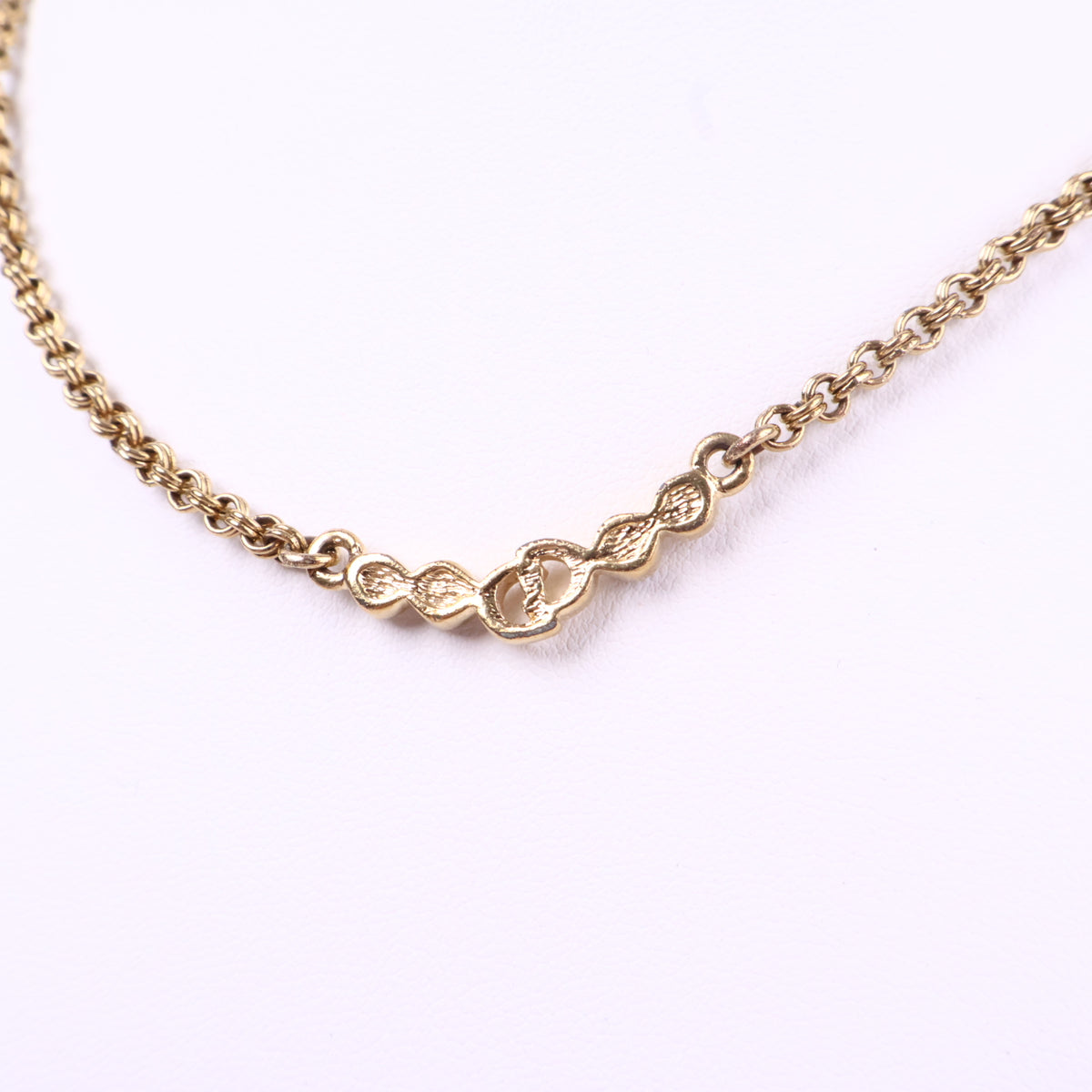 J3090# Christian Dior Necklace 20th Century Gold Plated CD Logo Crystal Pendant Necklace | Pre-Owned Gold-plated metal, Crystal Logo
