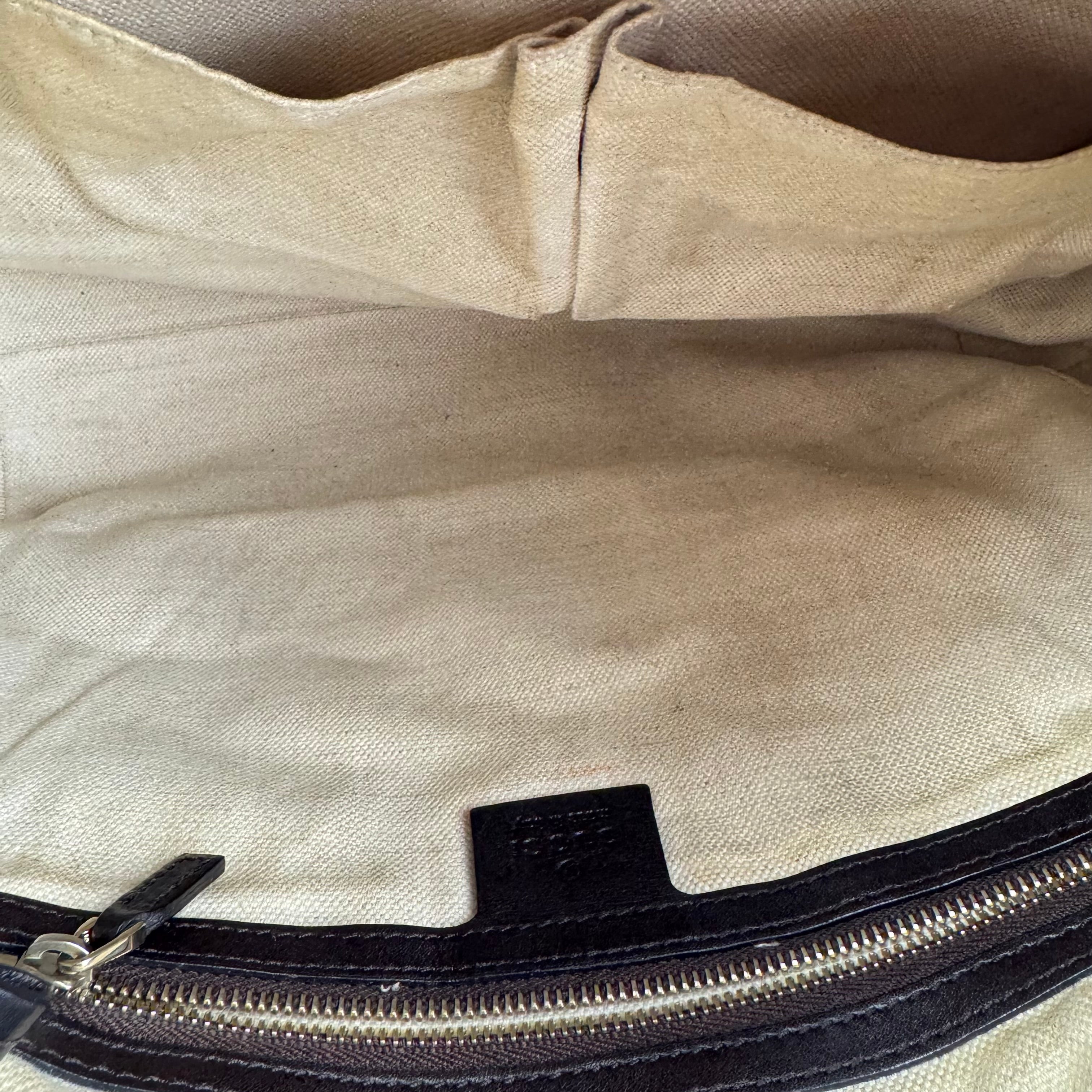 J1403 Gucci Handbag Mayfia Shima Dark Brown Leather- Pre Owned