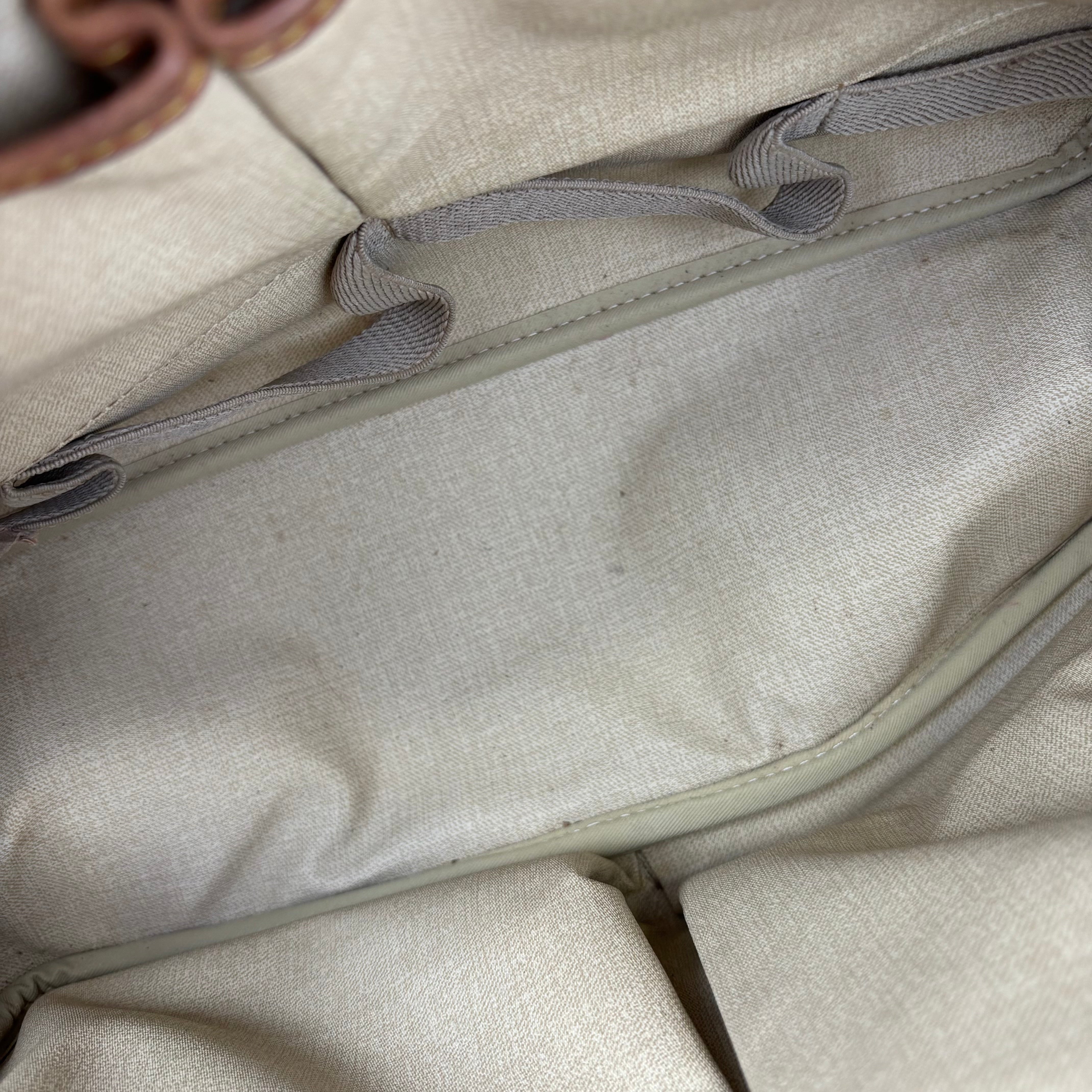 J1211-Louis Vuitton Deauville cloth handbag- Pre Owned