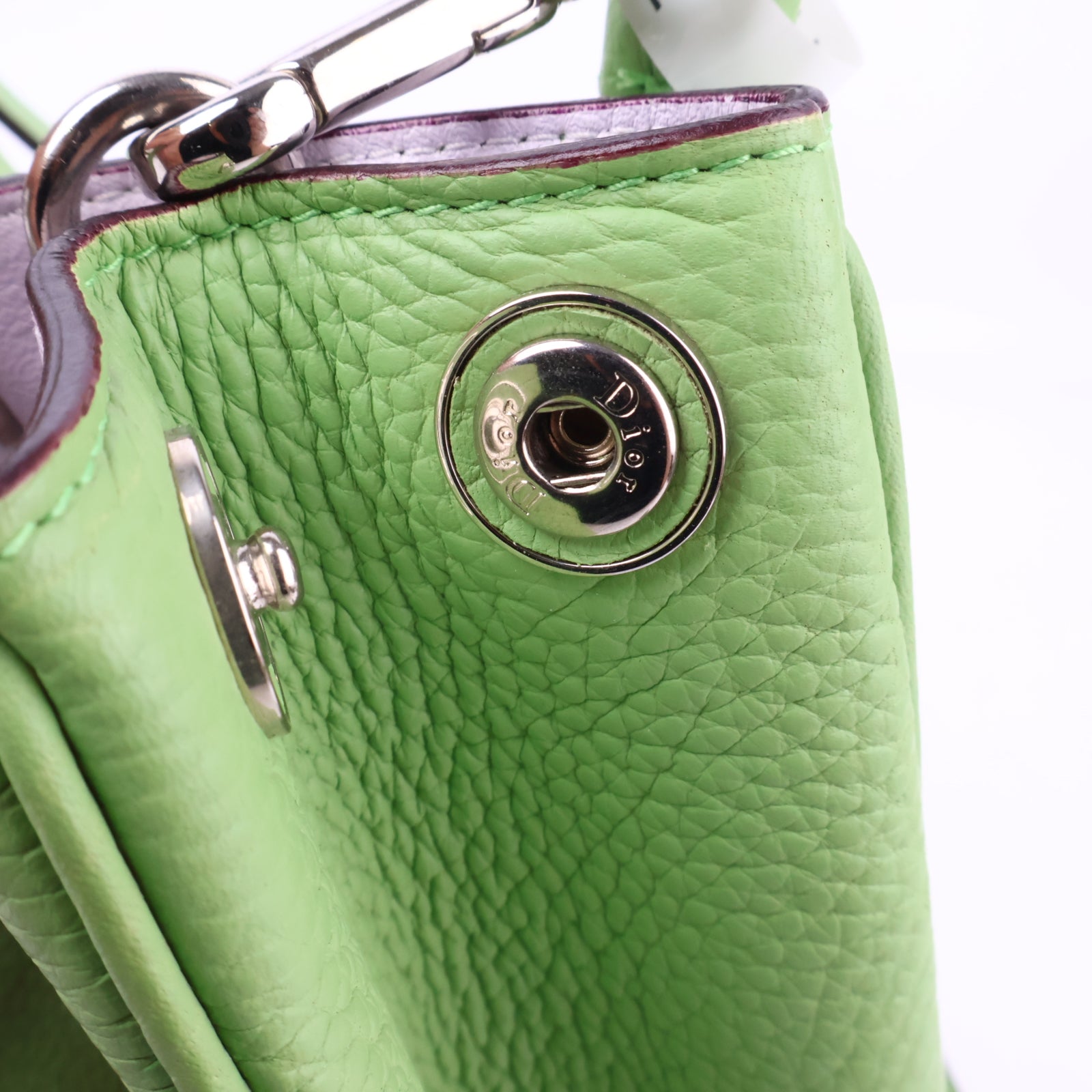 J2932 Christian Dior Shoulder Bag Diorissimo Medium | Pre-Owned Light Green Bullcalf leather Plain