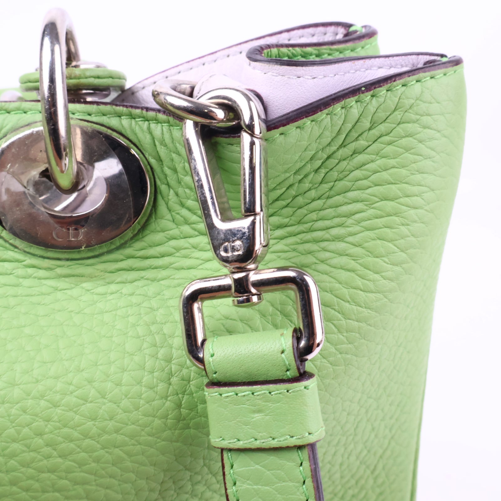 J2932 Christian Dior Shoulder Bag Diorissimo Medium | Pre-Owned Light Green Bullcalf leather Plain