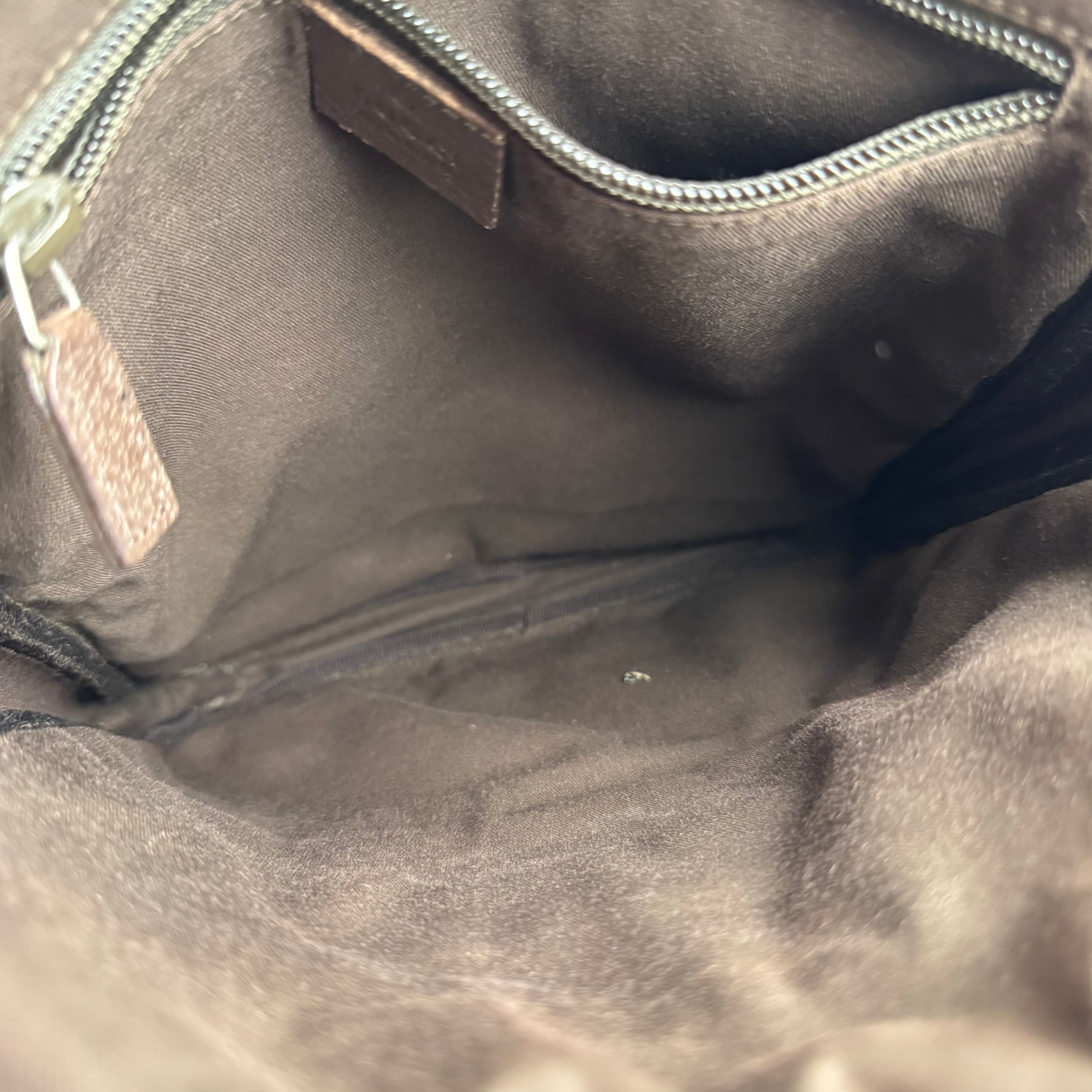 J1401 GUCCI GG Canvas Shoulder Bag Beige- Pre Owned