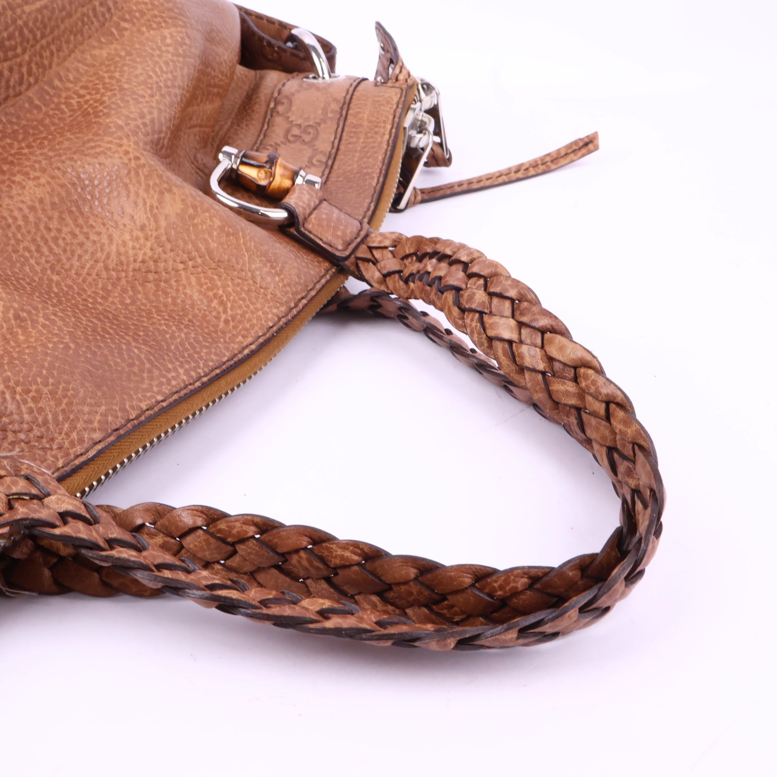 J2934 Gucci Shoulder Bag Bamboo Bar | Pre-Owned Calfskin leather Plain