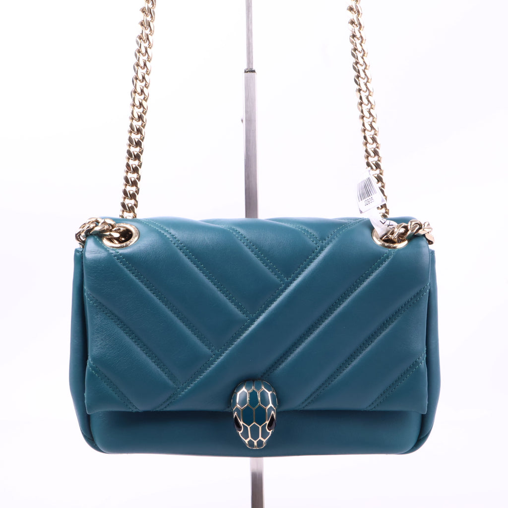 J2935 Bulgari Crossbody Bag Serpenti Cabochon Maxi Chain Mini | Pre-Owned Leather Plain