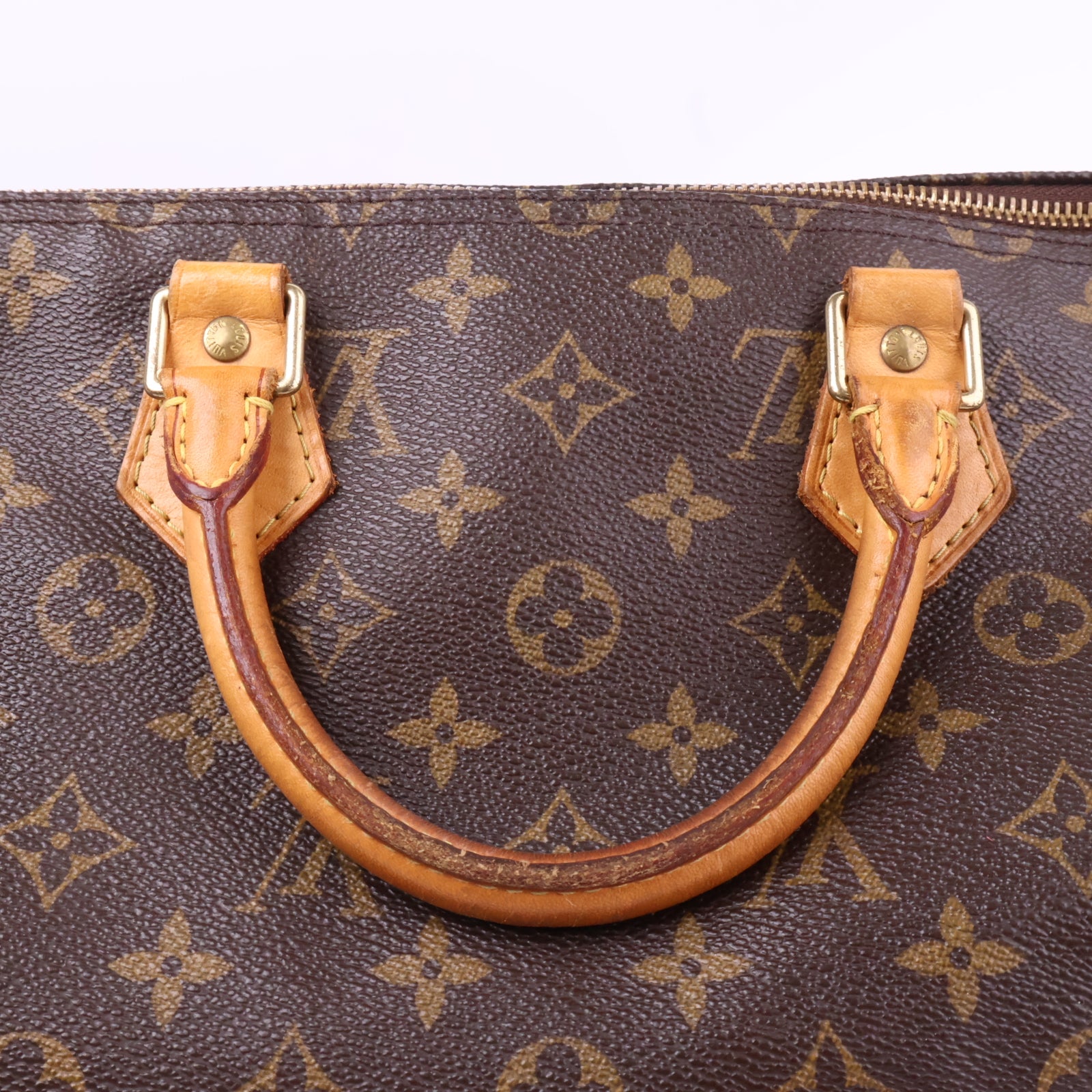 J2936 Louis Vuitton Top Handle Bag Speedy 30 | Pre-Owned Brown Canvas Monogram
