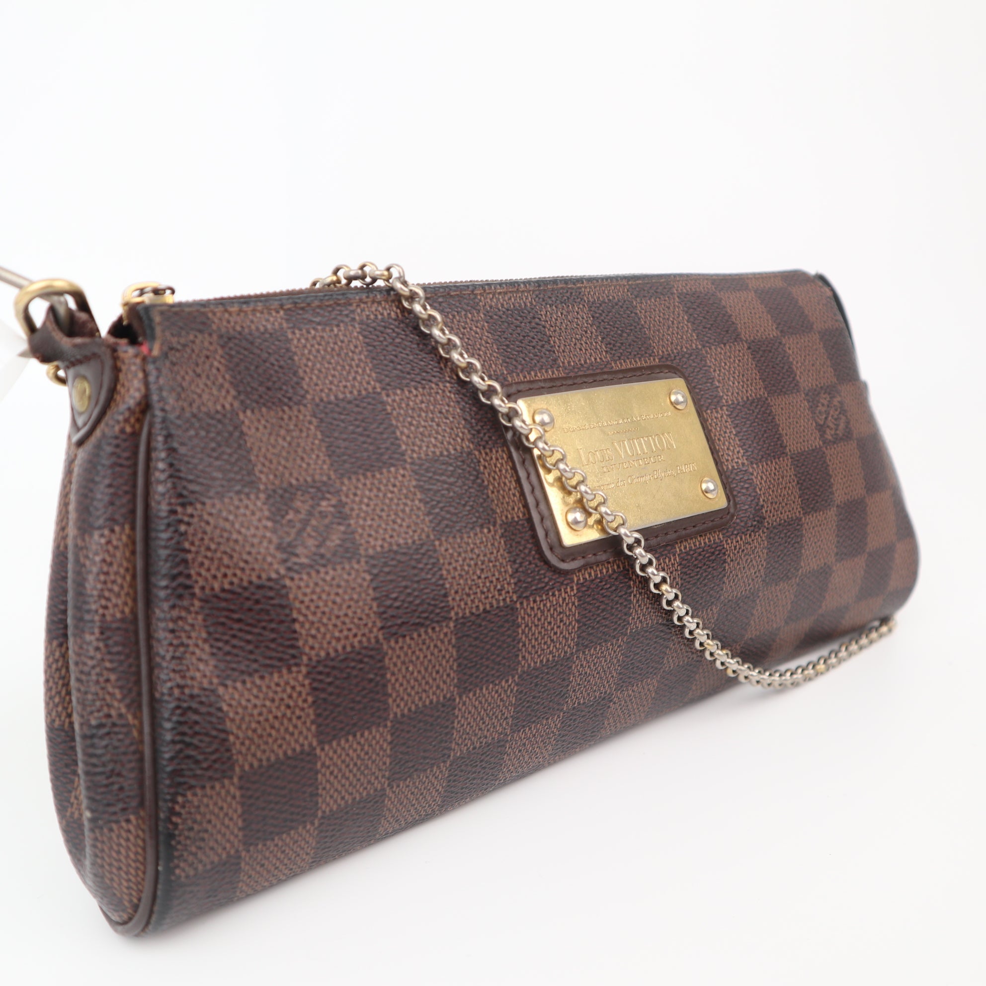 C1075 Louis Vuitton Damier Ebene Canvas Eva Pochette-Pre Owned