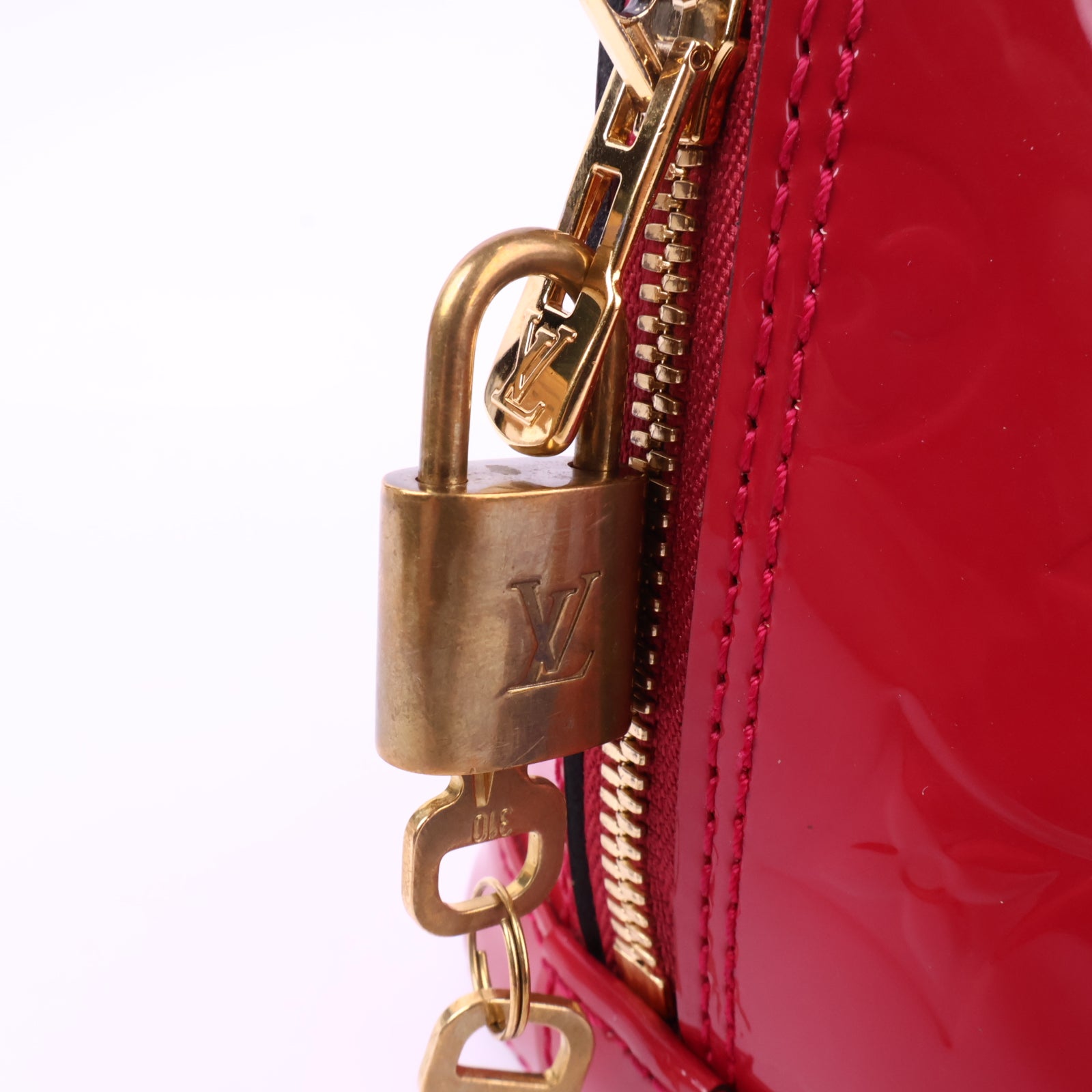 J2937 Louis Vuitton Shoulder Bag Alma BB | Pre-Owned Pink Patent Leather Monogram