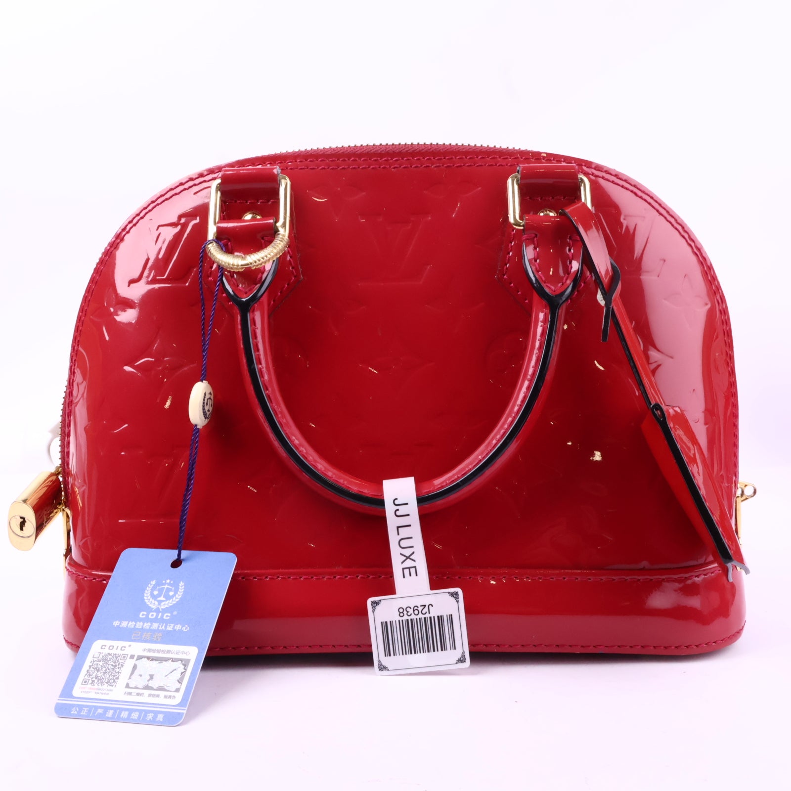 J2938 Louis Vuitton Shoulder Bag Alma BB | Pre-Owned Pink Patent Leather Monogram