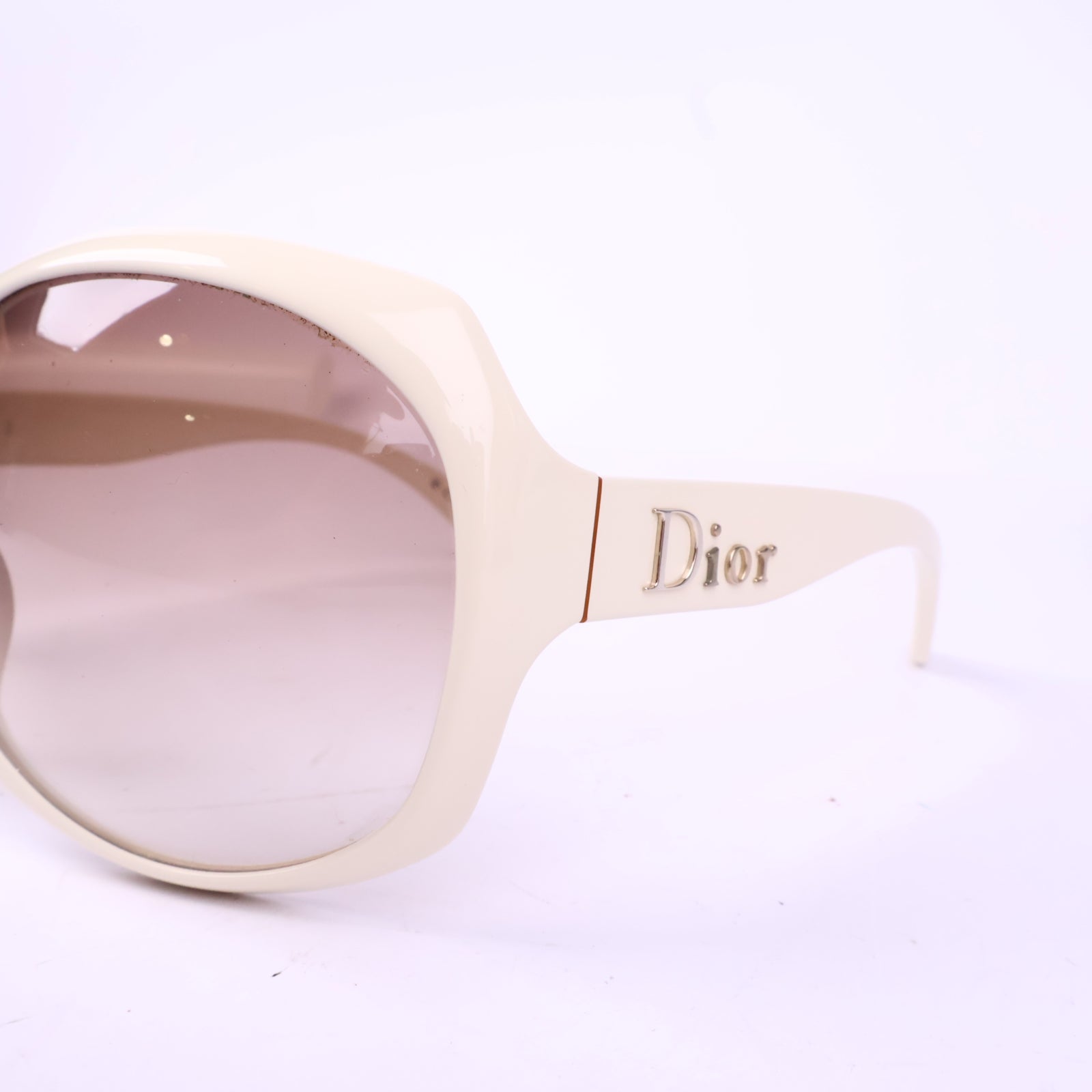 J2971 Christian Dior Sunglasses Dior White Oversized Sunglassess | Pre-Owned White Acetate / Metal