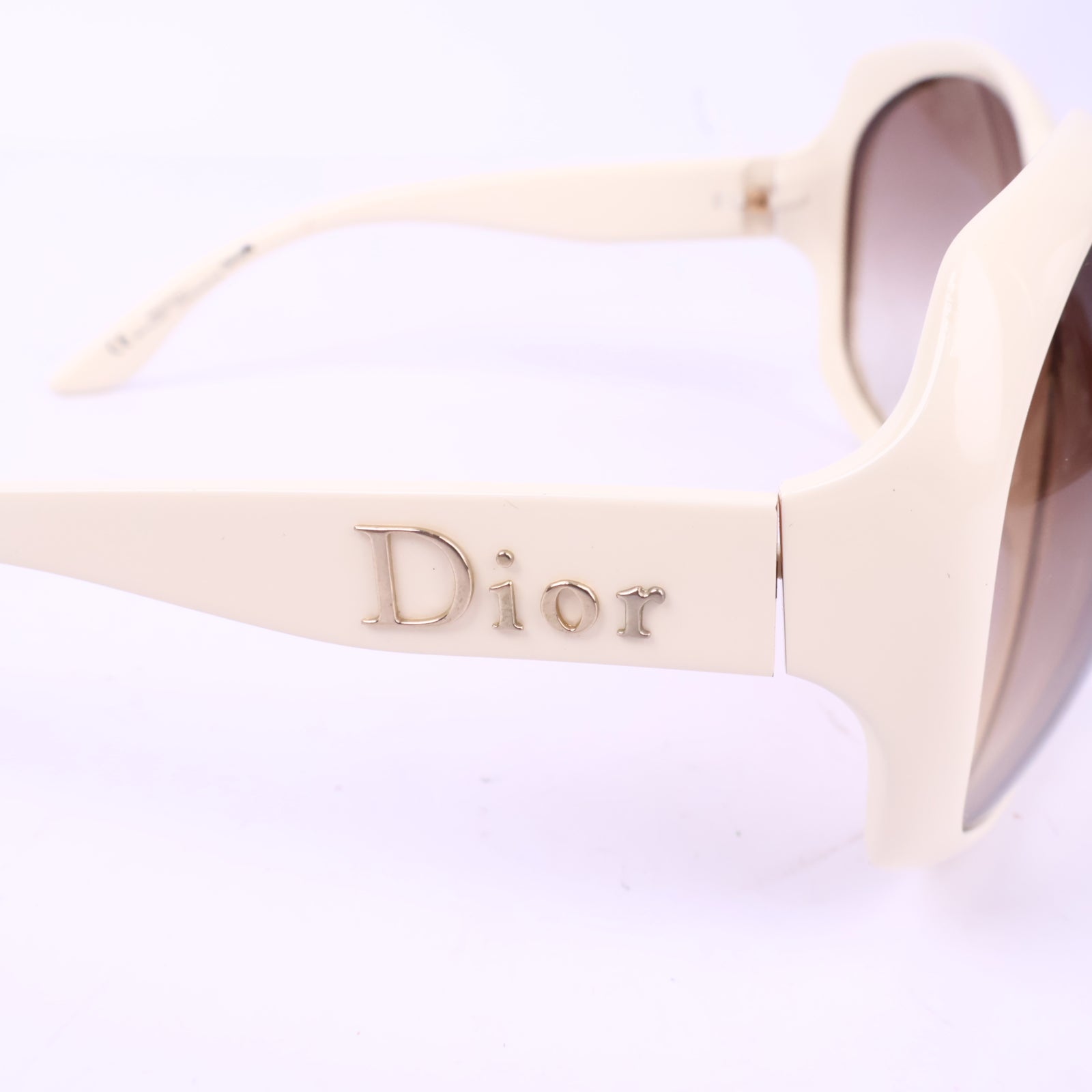 J2971 Christian Dior Sunglasses Dior White Oversized Sunglassess | Pre-Owned White Acetate / Metal