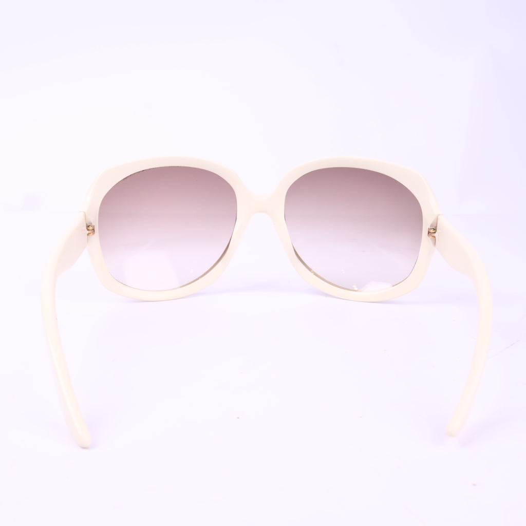 J2971 Christian Dior Sunglasses Dior White Oversized Sunglassess | Pre-Owned White Acetate / Metal