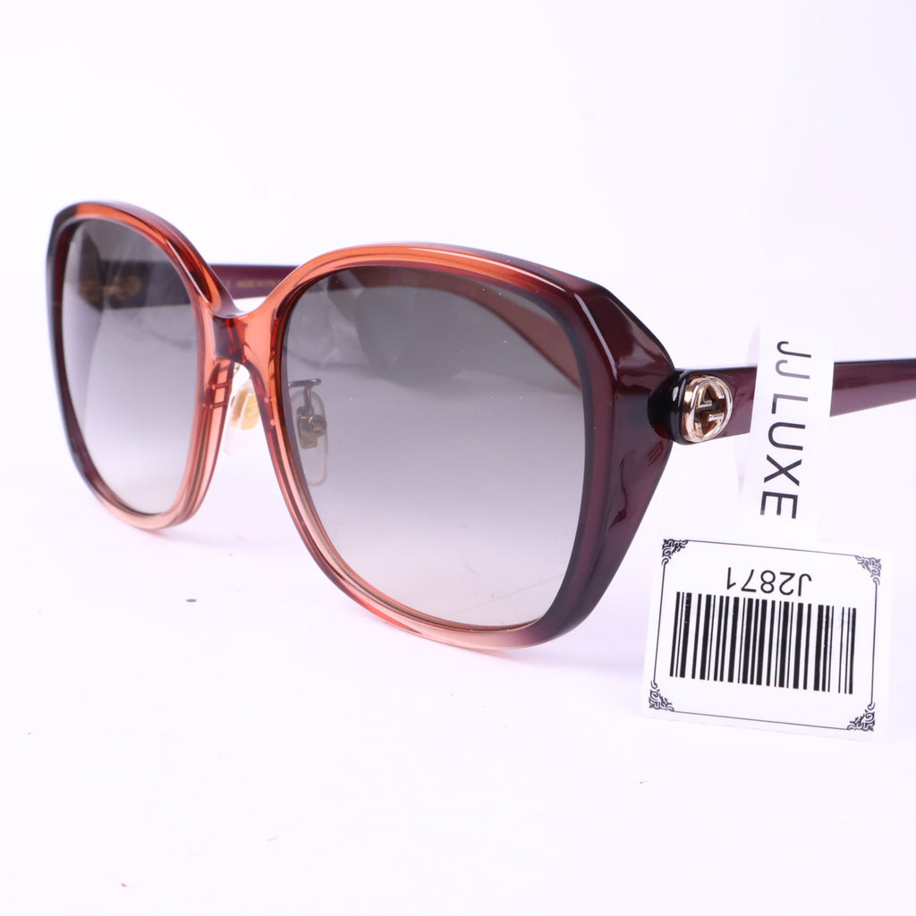 J2871 Gucci Sunglasses GG Sunglasses Red-Violet | Pre-Owned Red-Violet Canvas, Acetate / Metal/GG