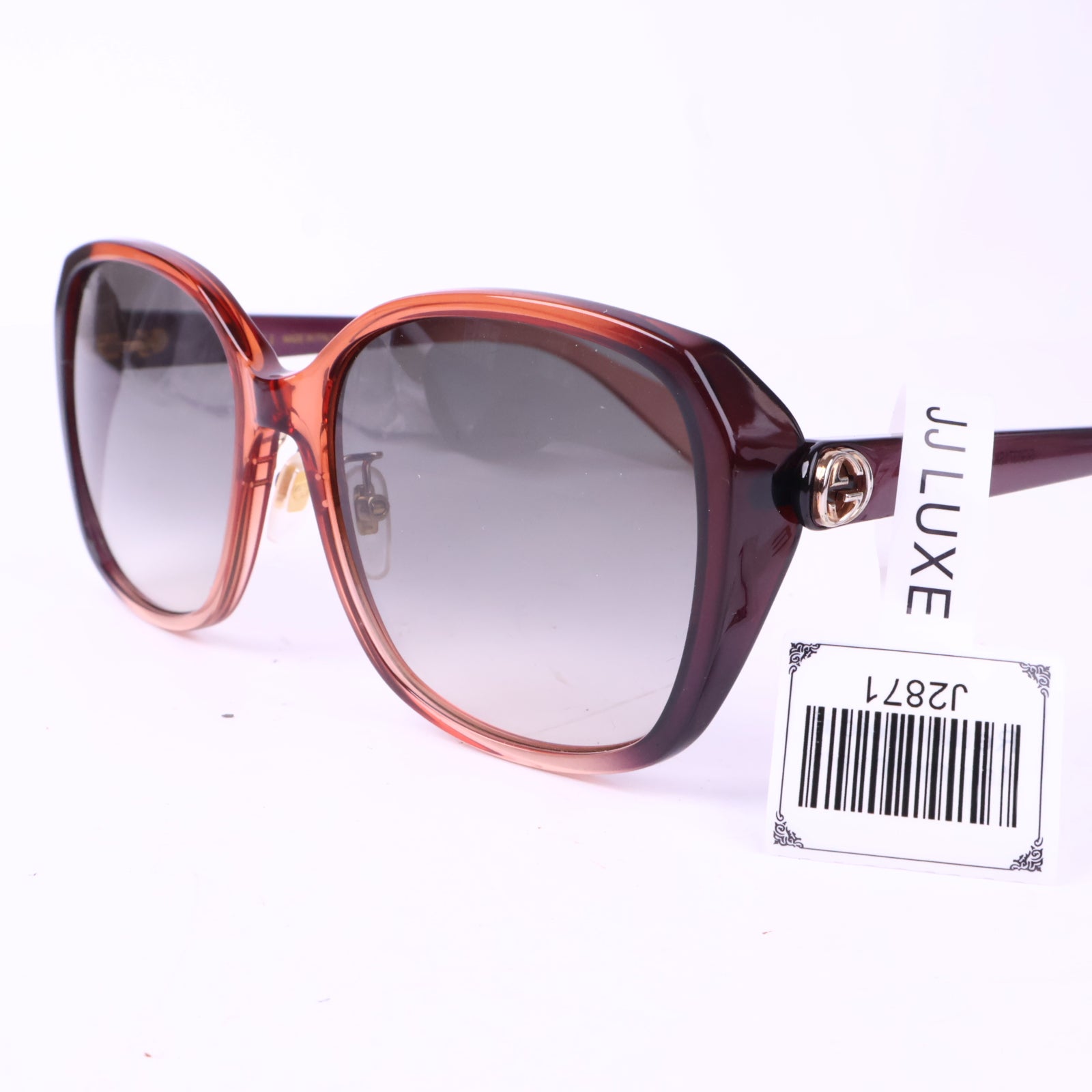 J2871 Gucci Sunglasses GG Sunglasses Red-Violet | Pre-Owned Red-Violet Canvas, Acetate / Metal/GG