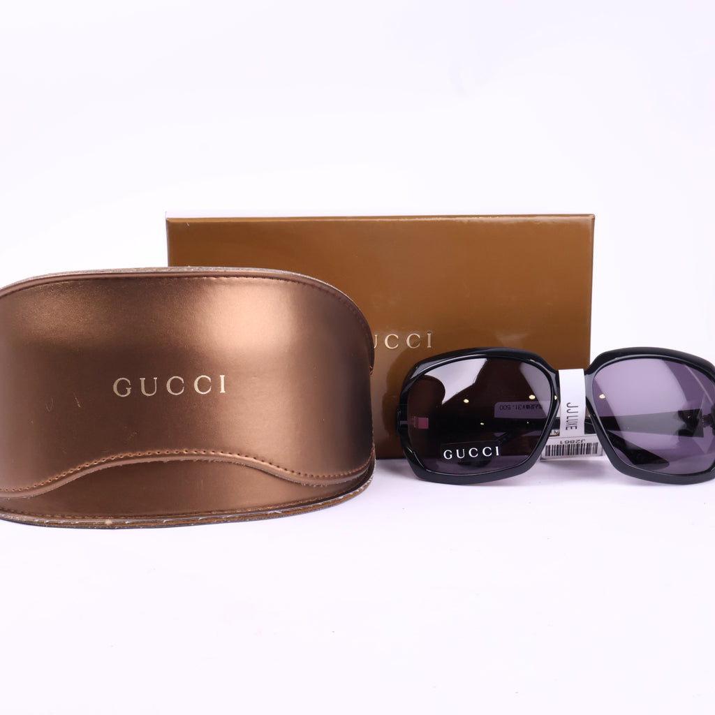 J2861 Gucci Sunglasses Sunglasses jet black with GG Logo Hinge | Pre-Owned