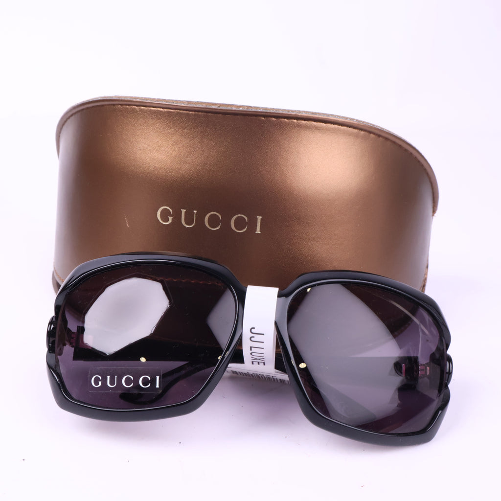 J2861 Gucci Sunglasses Sunglasses jet black with GG Logo Hinge | Pre-Owned