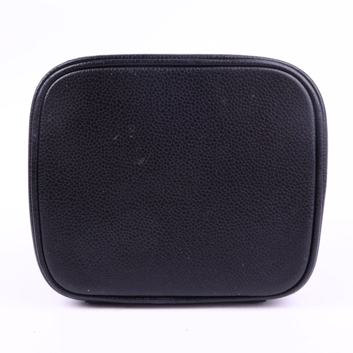 J2855 Chanel Top Handle Bag Vanity Case in Black Grained Leather | Pre-Owned Black Leather