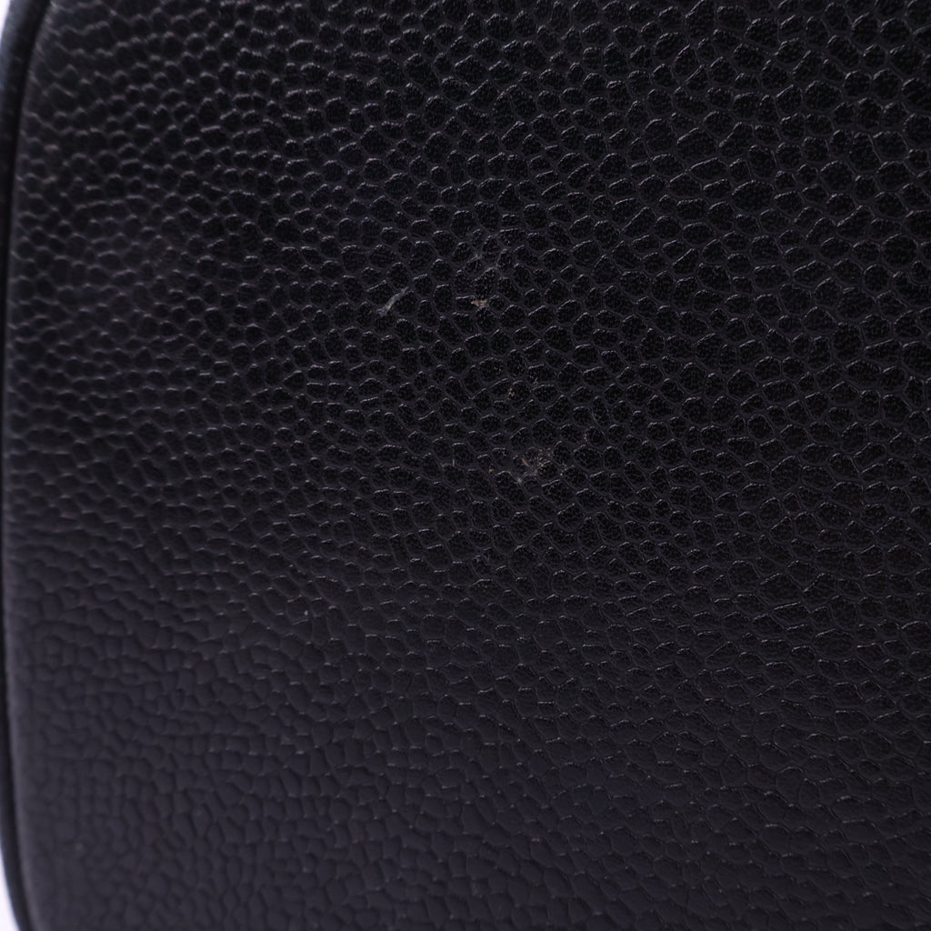 J2855 Chanel Top Handle Bag Vanity Case in Black Grained Leather | Pre-Owned Black Leather