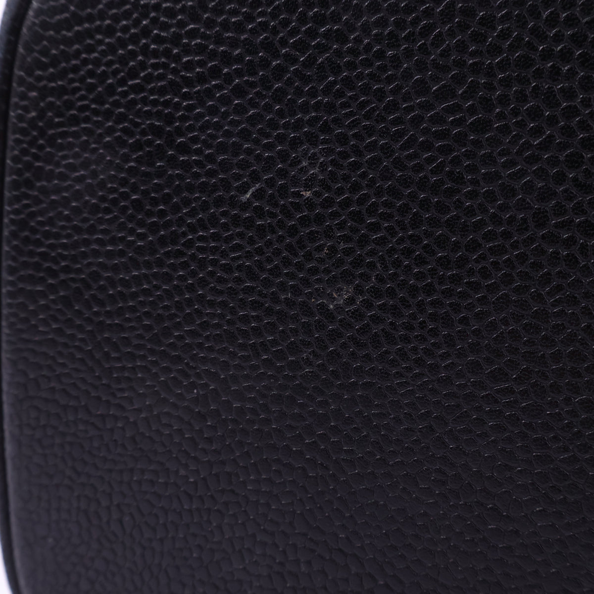 J2855 Chanel Top Handle Bag Vanity Case in Black Grained Leather | Pre-Owned Black Leather