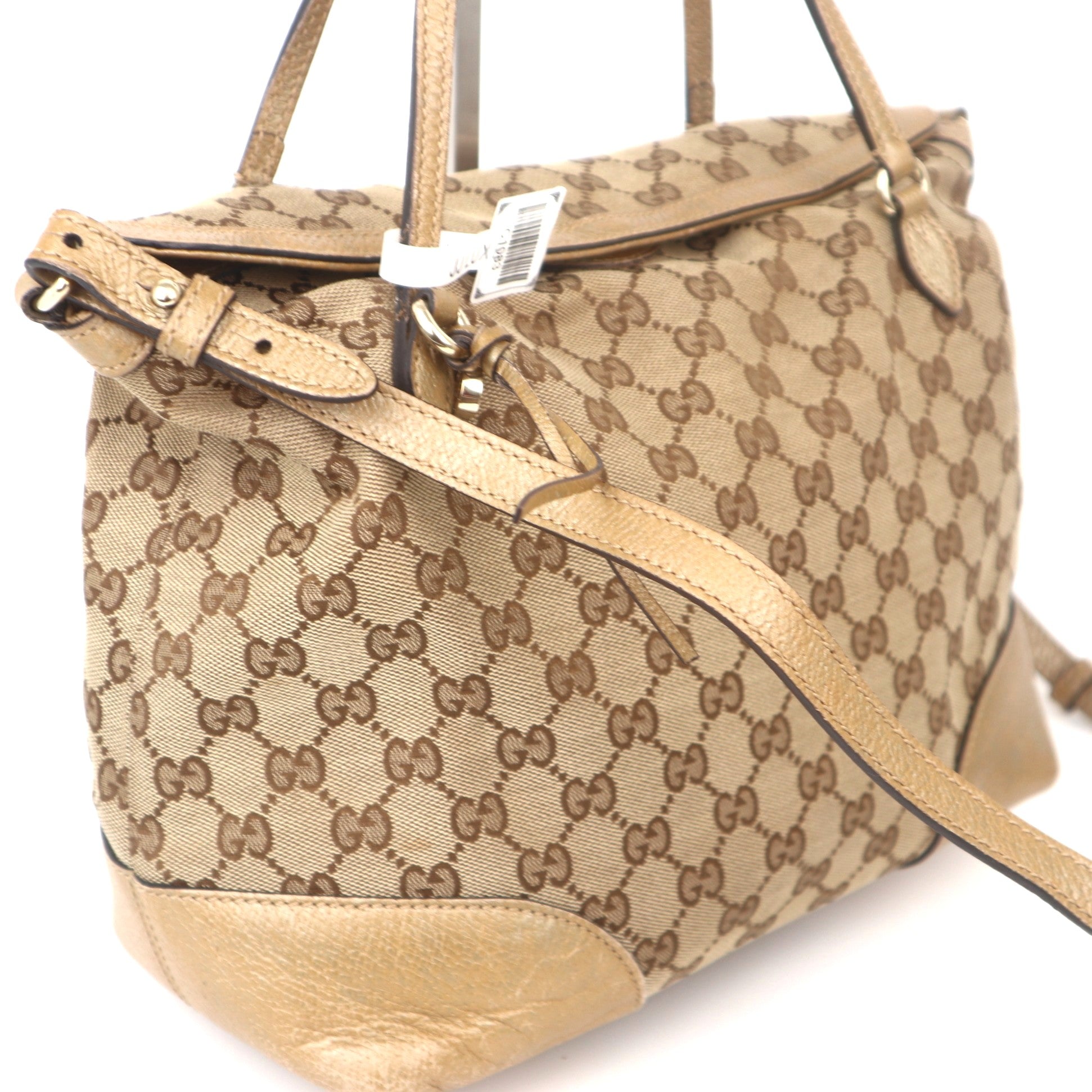 C1083 Gucci GG Canvas Bree Brown Handle Bags-Pre Owned